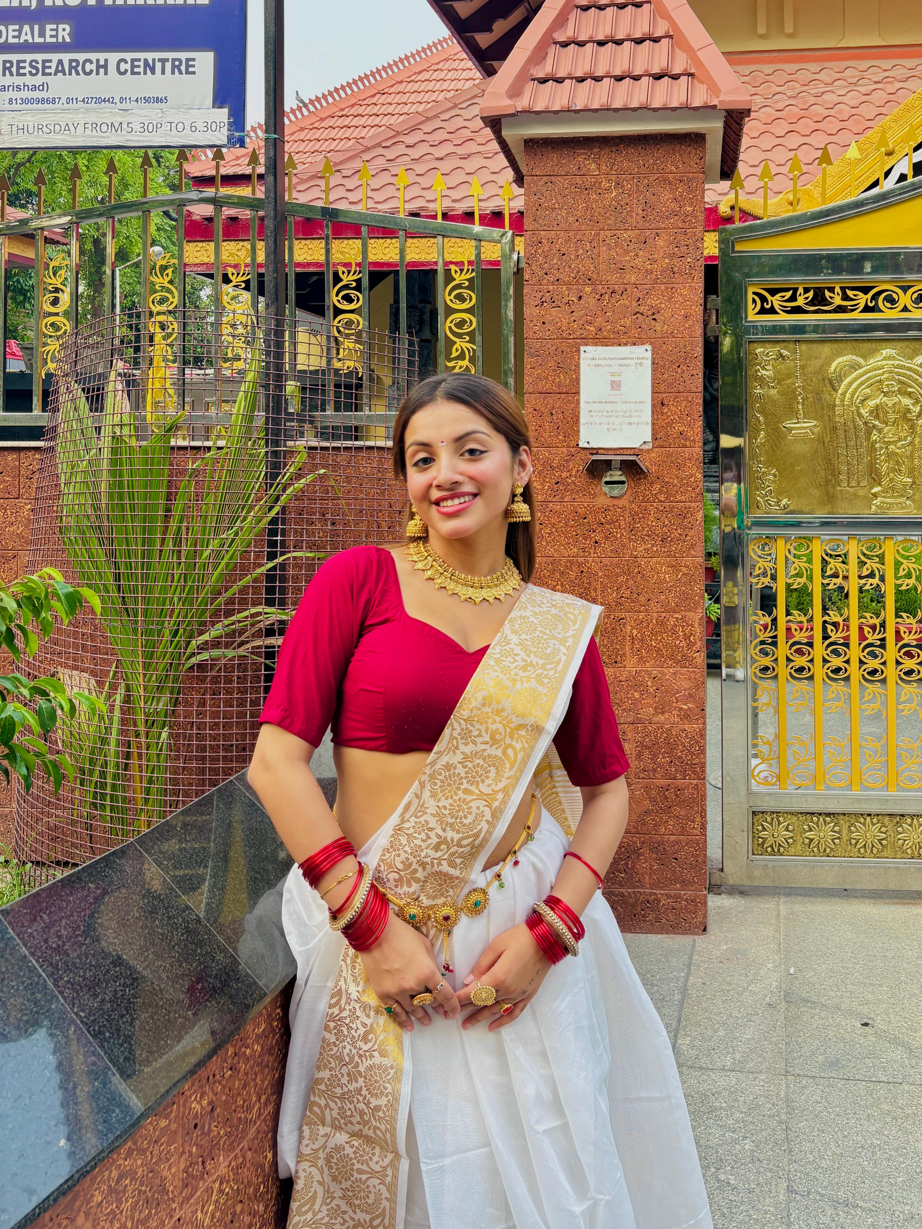 Assam cotton silk saree With Broad Golden Border