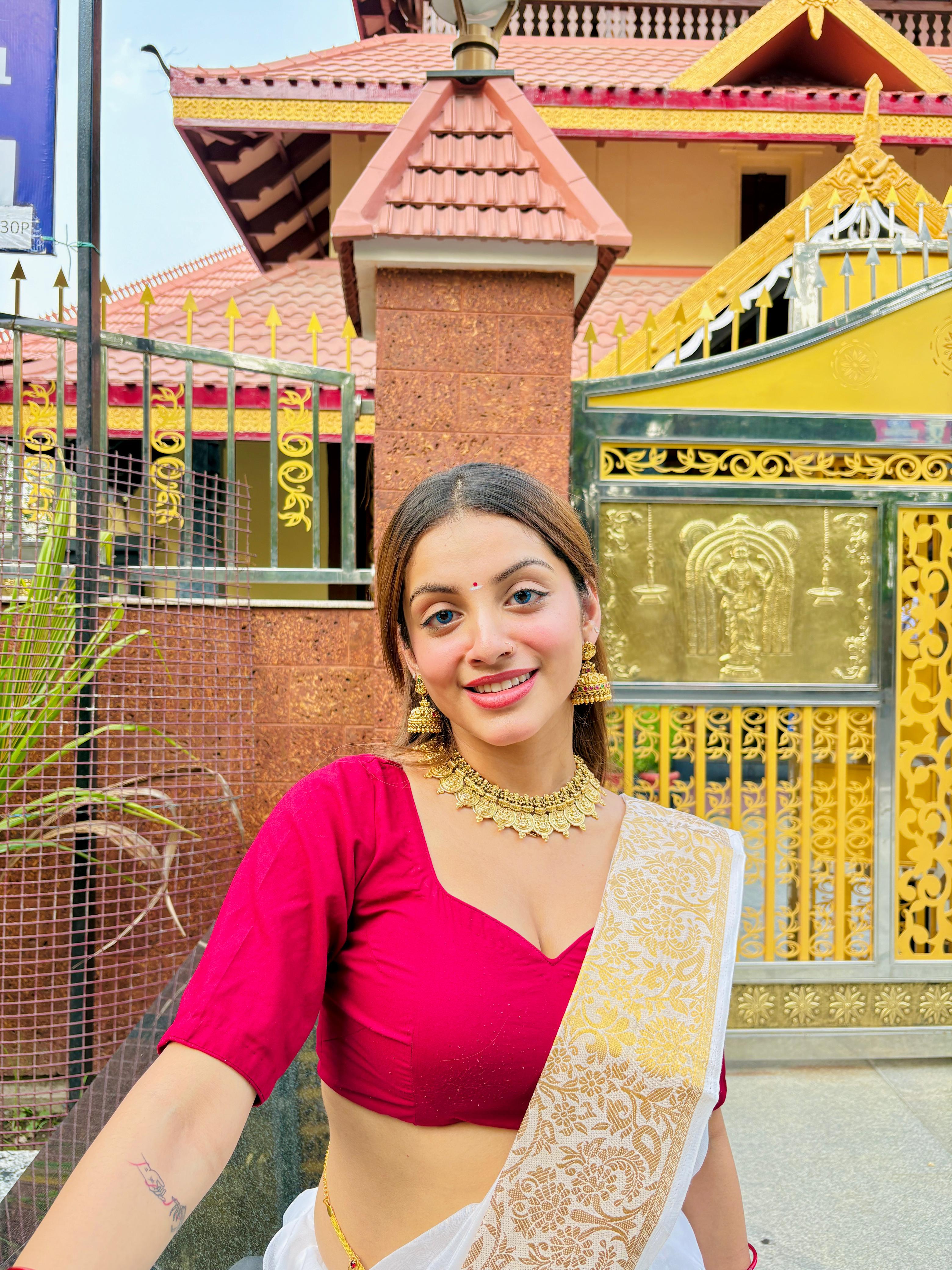 Assam cotton silk saree With Broad Golden Border