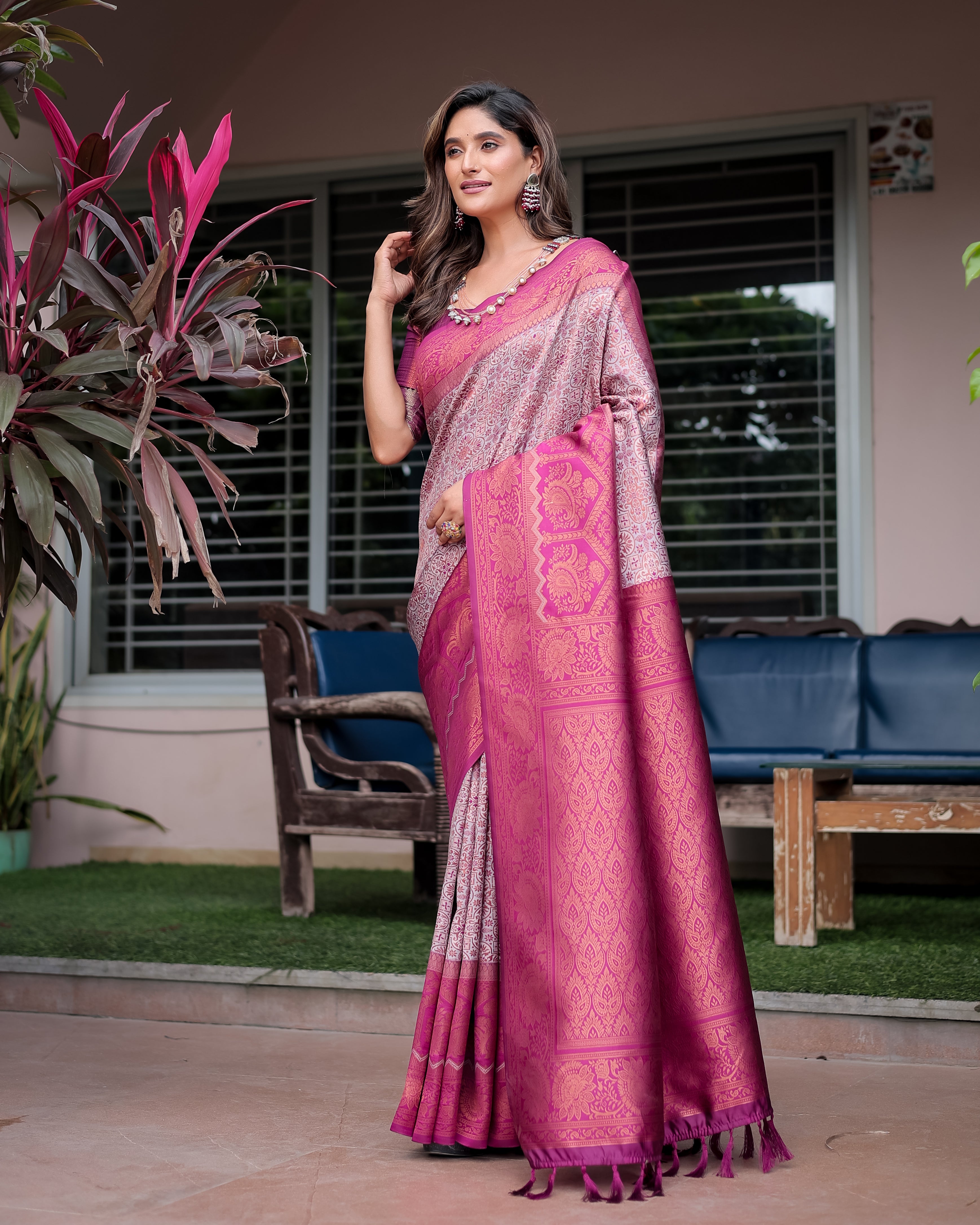 Blossom Designer Tassels Premium Banarsi Silk Saree