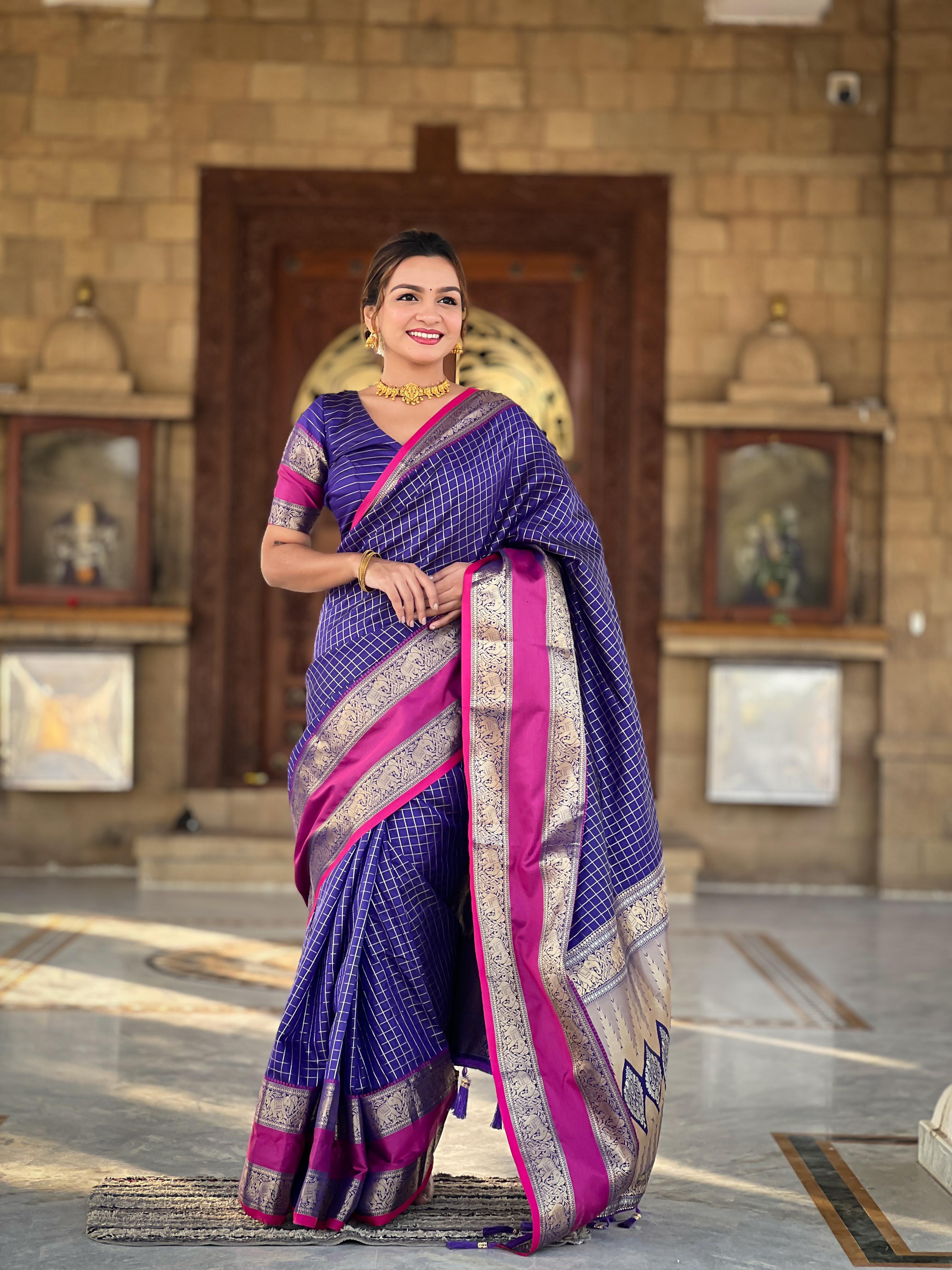 Blue Zari Woven Kanjivaram Silk Saree