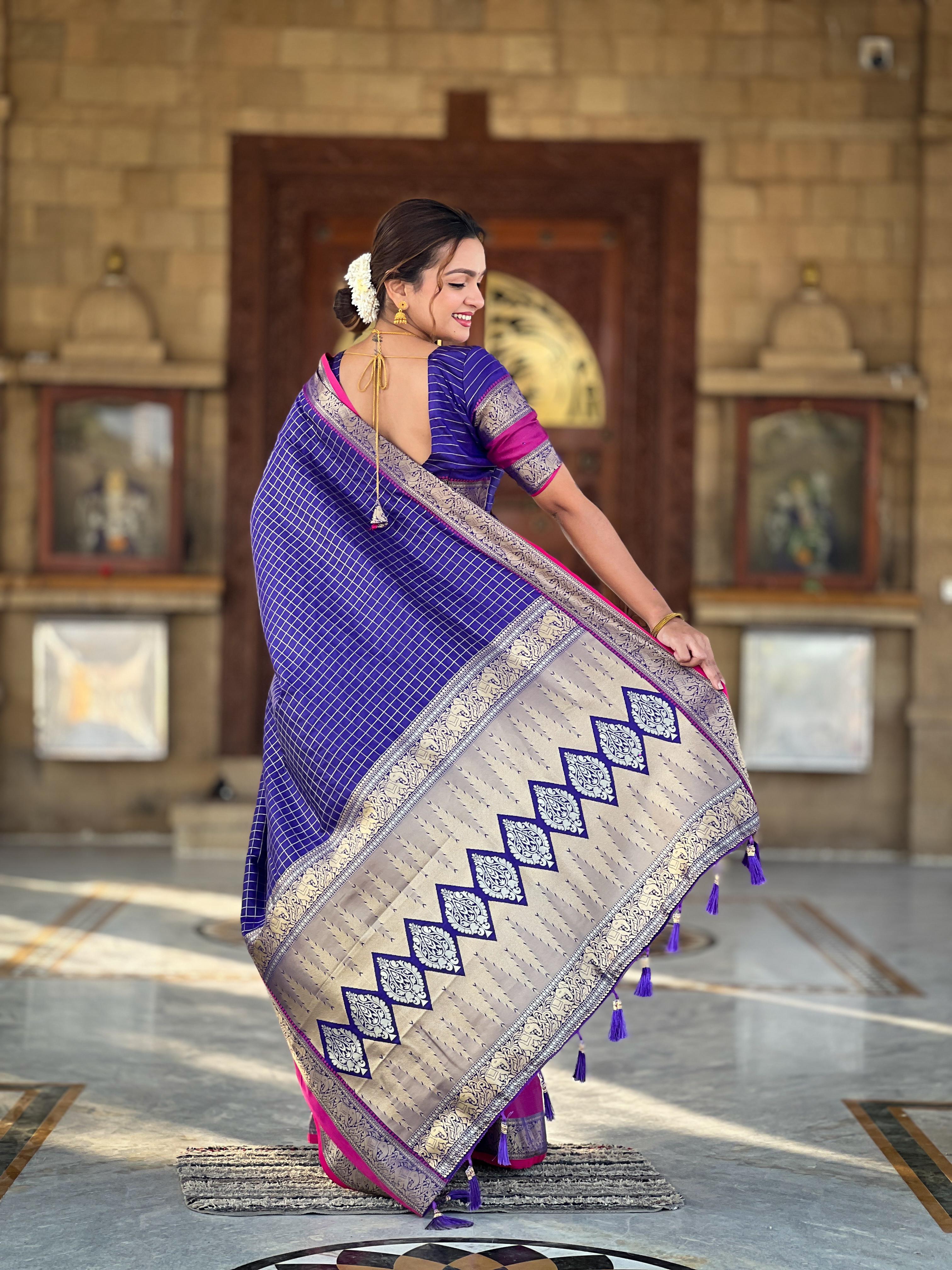 Blue Zari Woven Kanjivaram Silk Saree