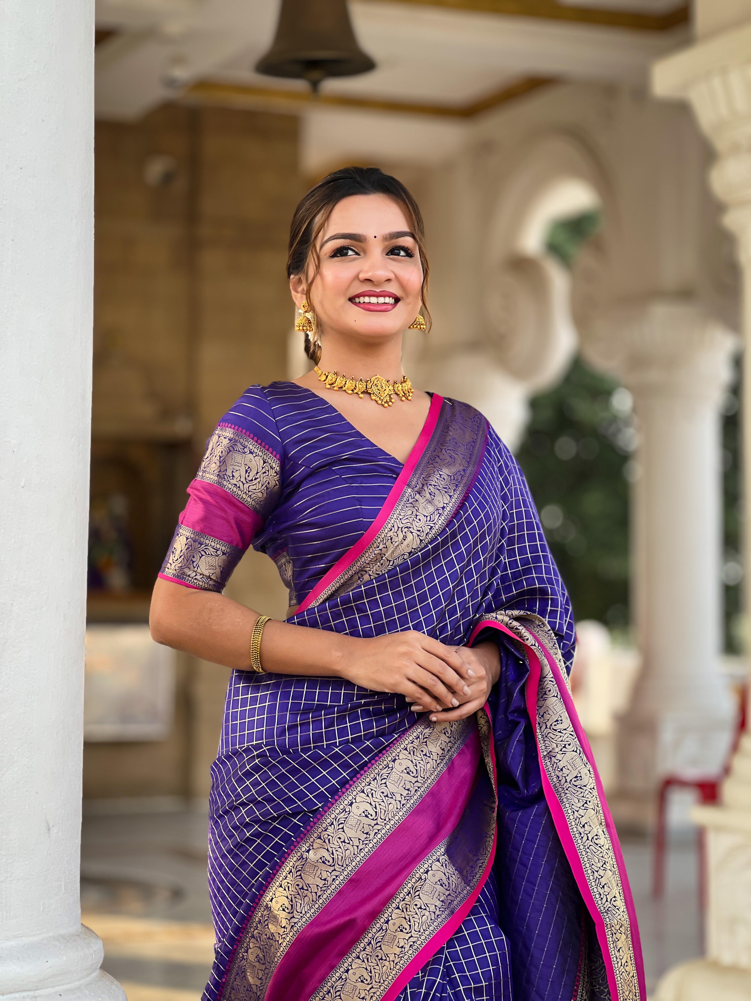 Blue Zari Woven Kanjivaram Silk Saree