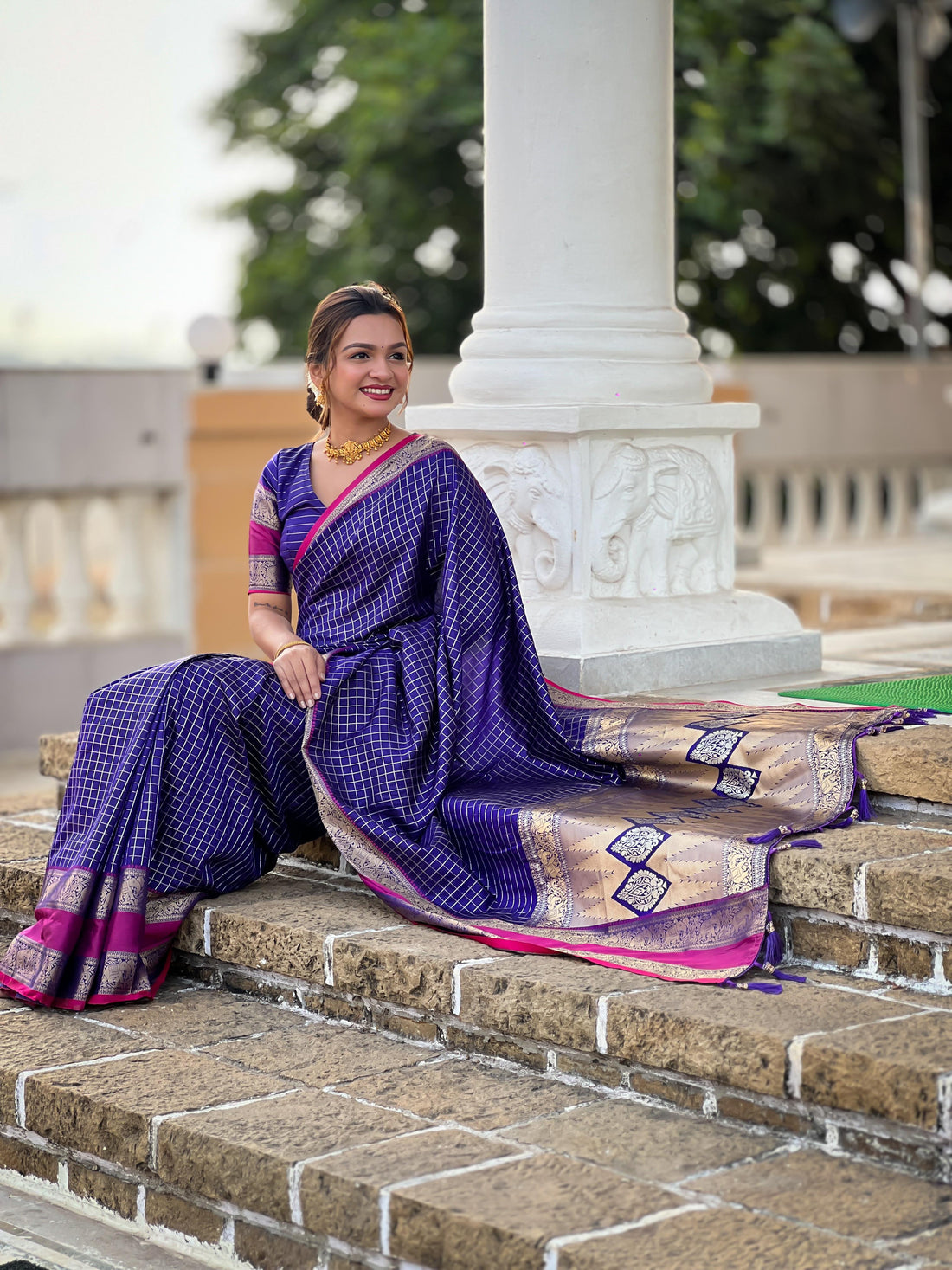 Blue Zari Woven Kanjivaram Silk Saree