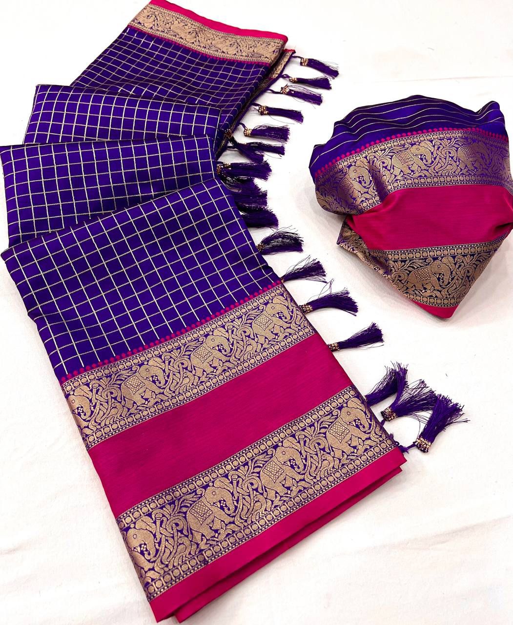 Blue Zari Woven Kanjivaram Silk Saree