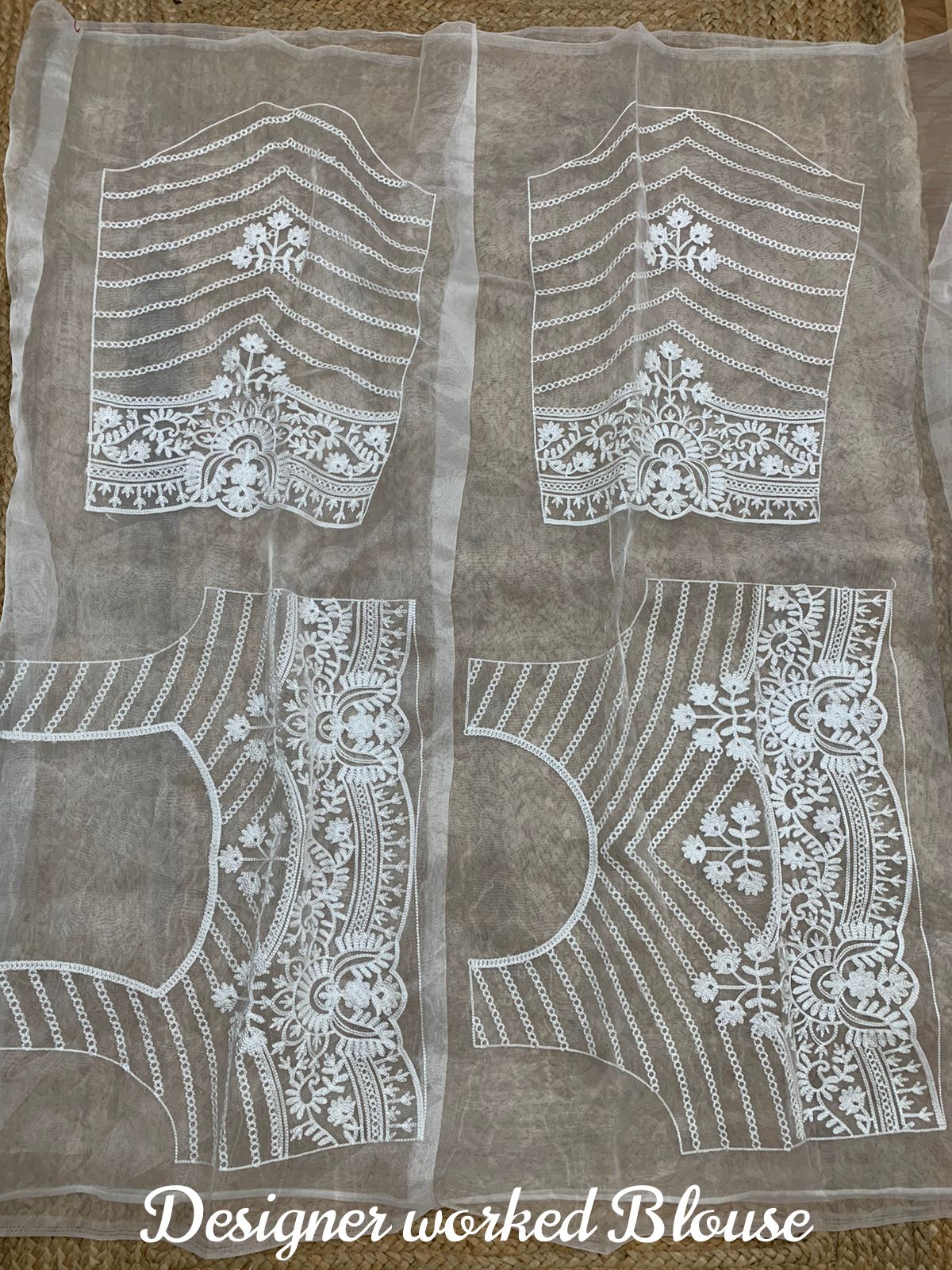 ChicCholi Hand Emrodiery Organza Saree