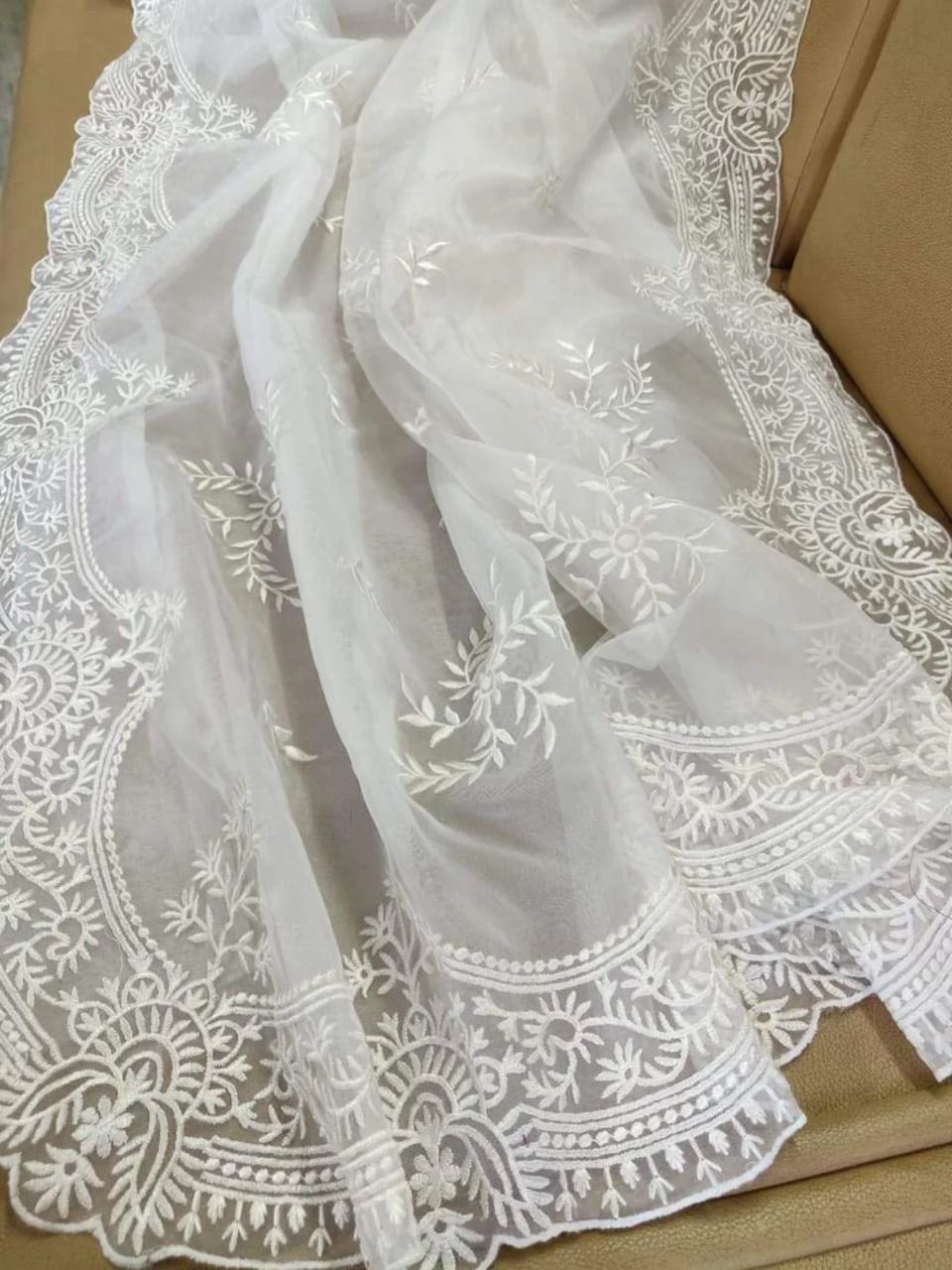 ChicCholi Hand Emrodiery Organza Saree