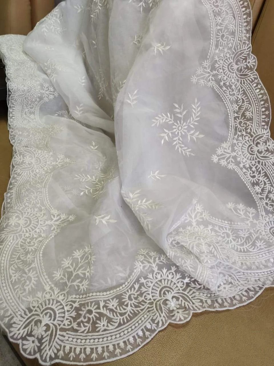 ChicCholi Hand Emrodiery Organza Saree