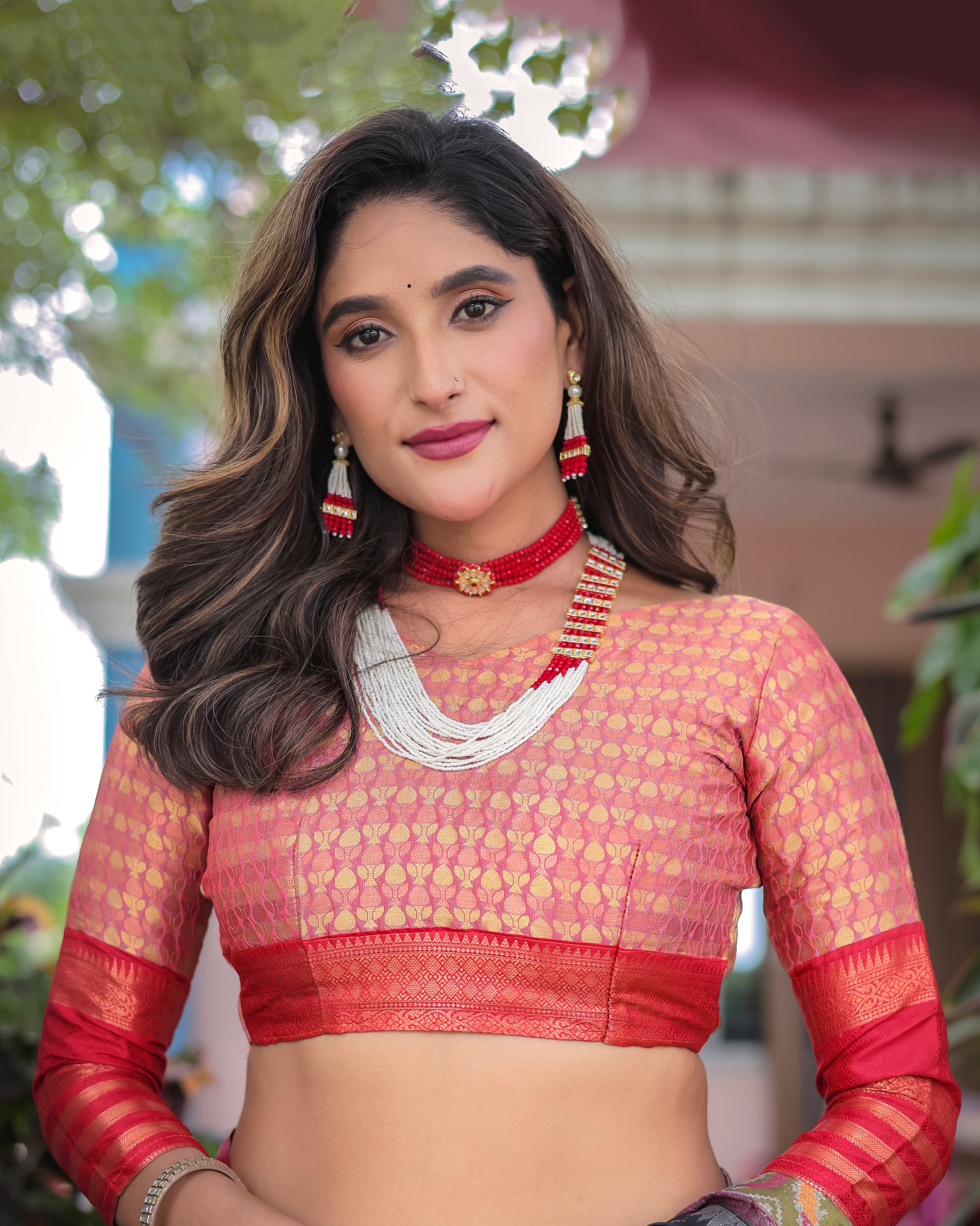 Dark Green Banarasi Patola Soft Silk Saree