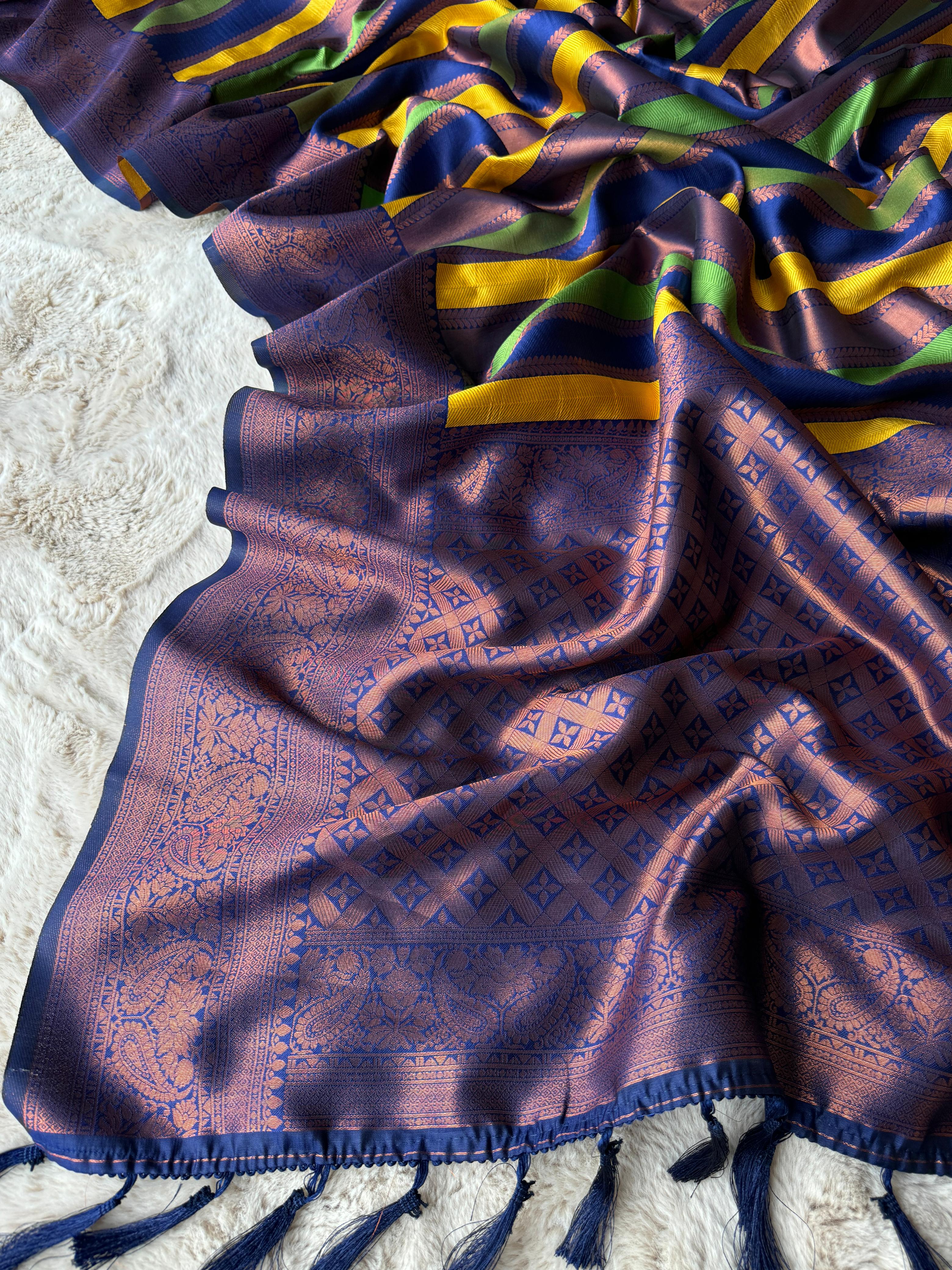 Dirty Purple Pure Soft Semi Kanjivaram Pattu Silk Saree