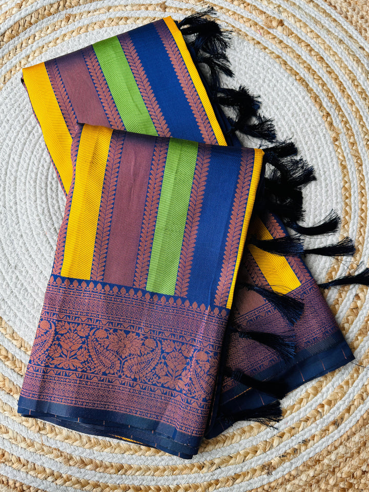 Dirty Purple Pure Soft Semi Kanjivaram Pattu Silk Saree