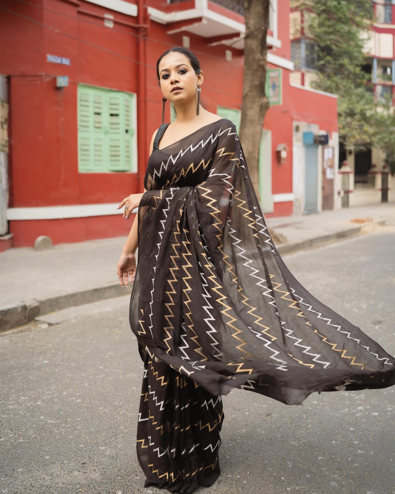 Faux Georgette Daily Wear Thread Work Saree