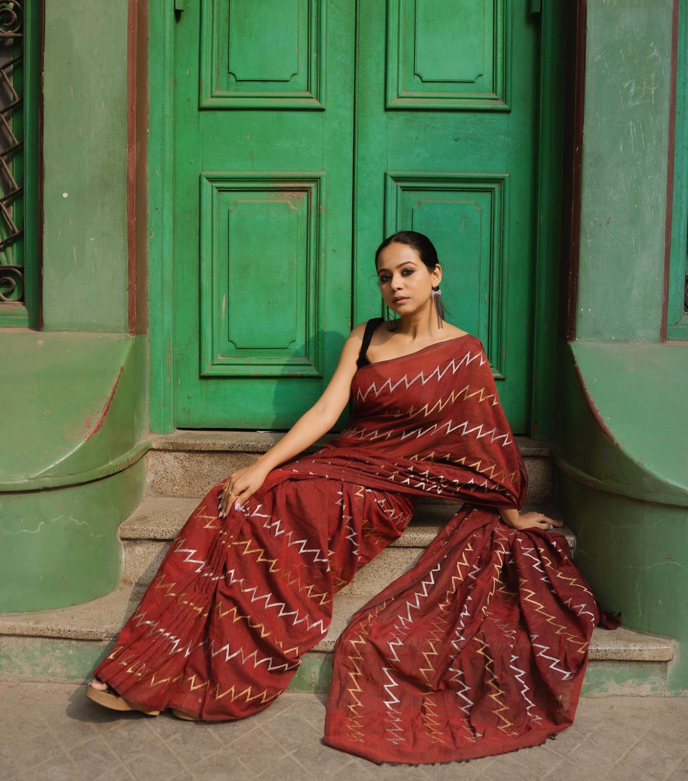 Faux Georgette Daily Wear Thread Work Saree