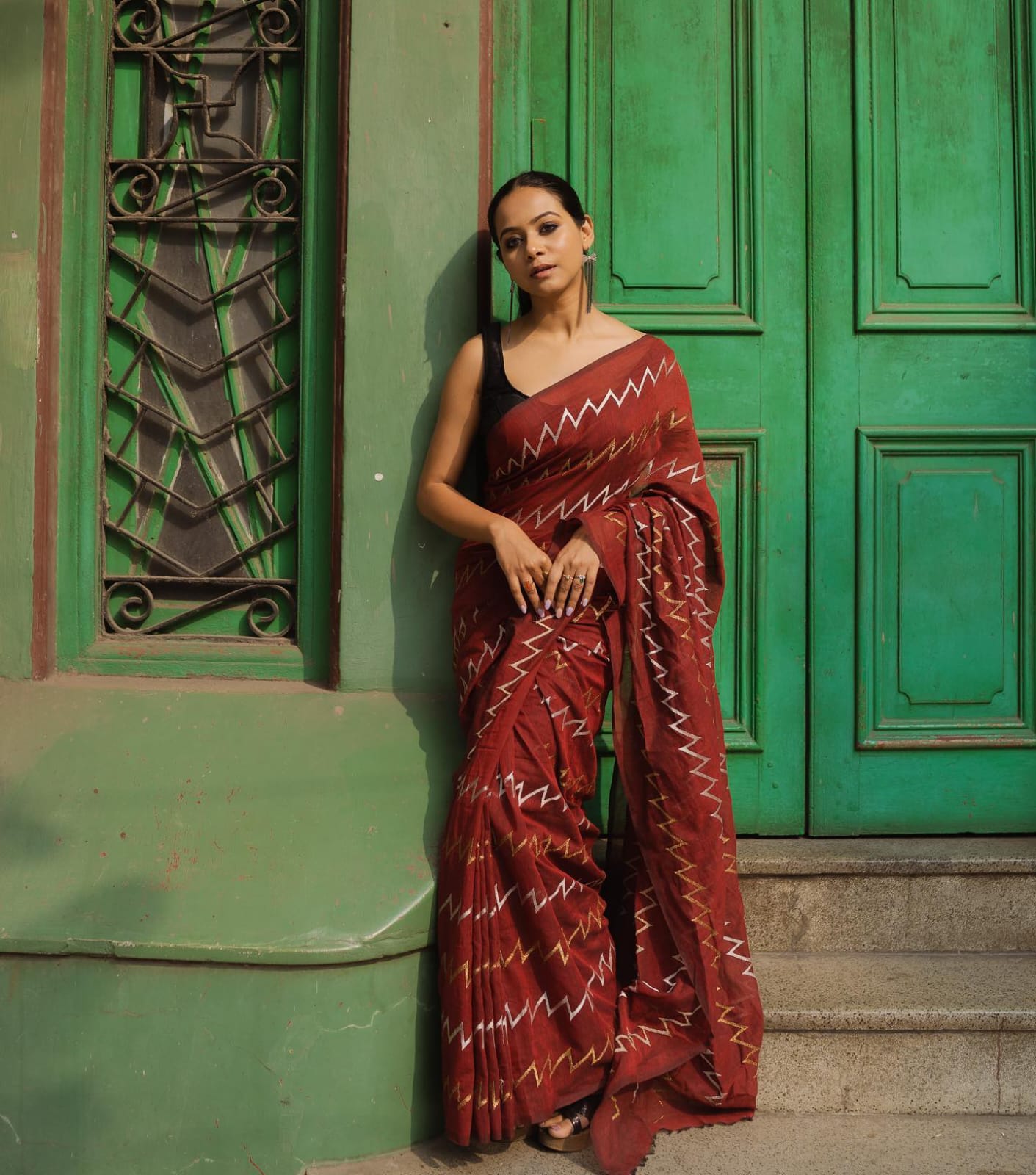 Faux Georgette Daily Wear Thread Work Saree