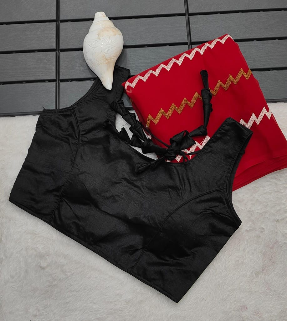 Faux Georgette Daily Wear Thread Work Saree