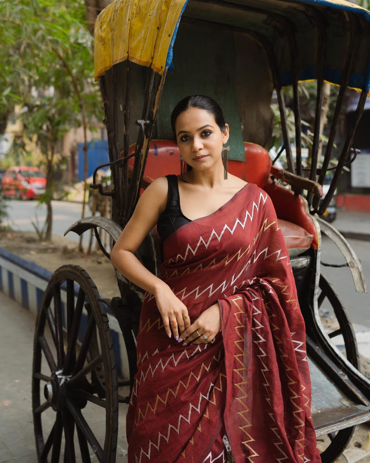 Faux Georgette Daily Wear Thread Work Saree