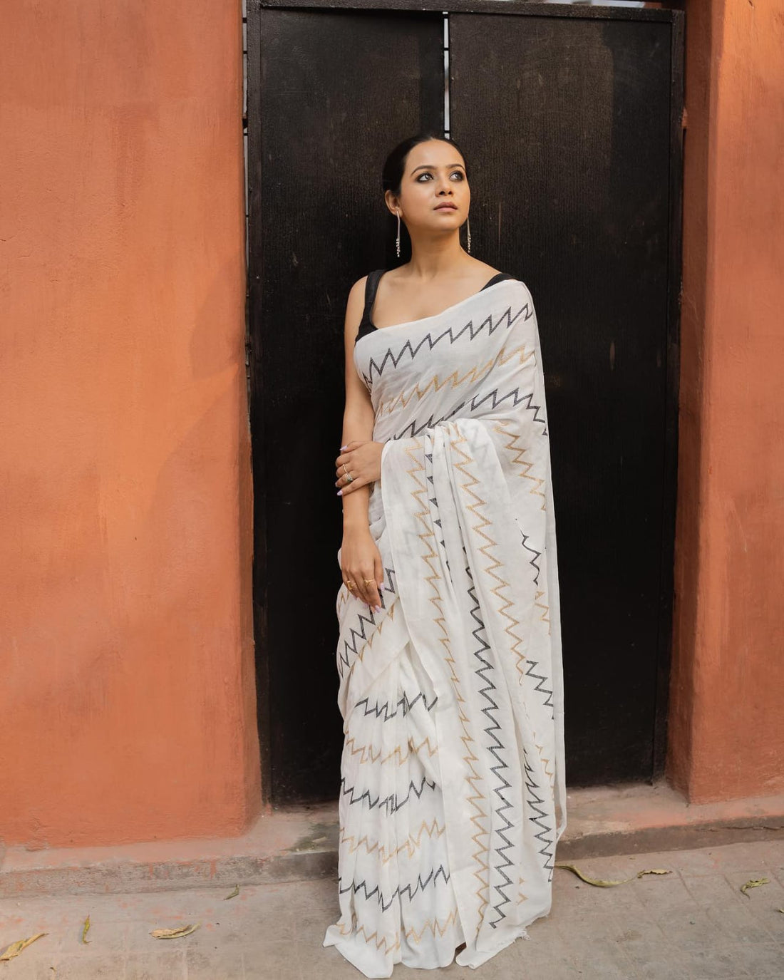 Faux Georgette Daily Wear Thread Work Saree