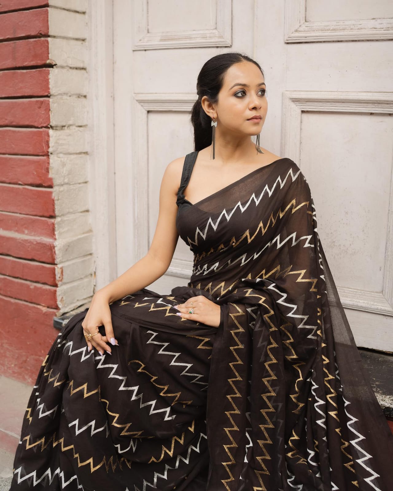Faux Georgette Daily Wear Thread Work Saree