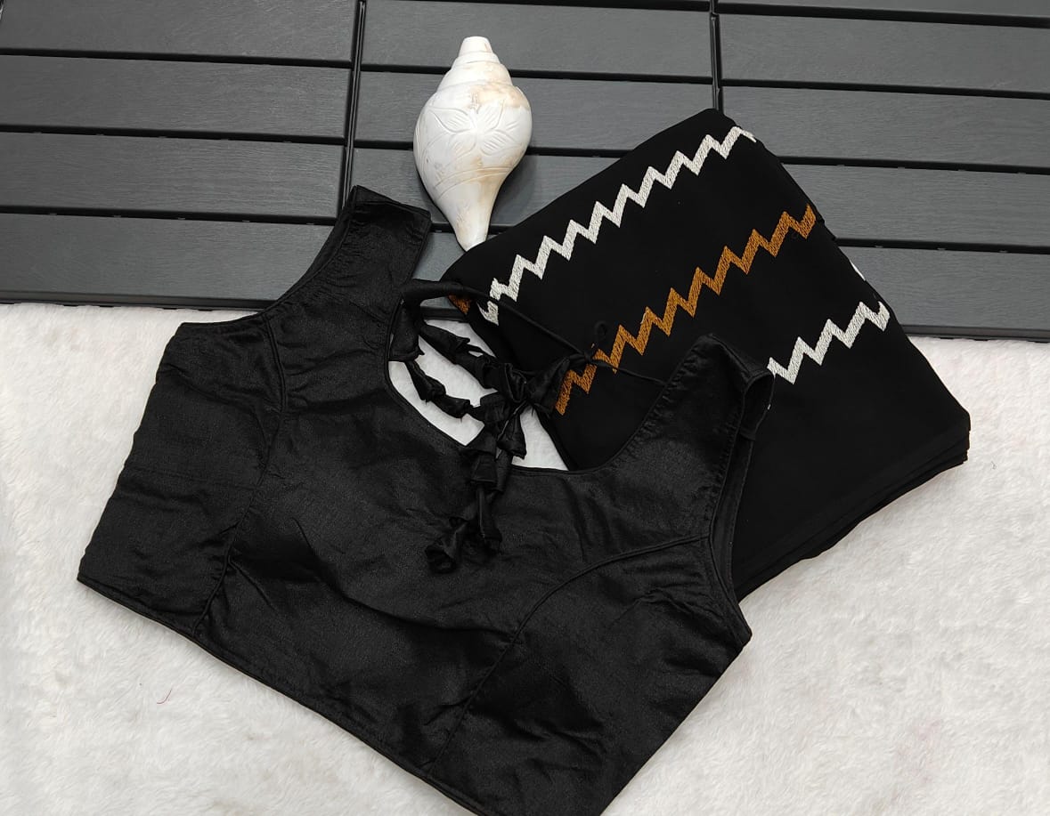 Faux Georgette Daily Wear Thread Work Saree