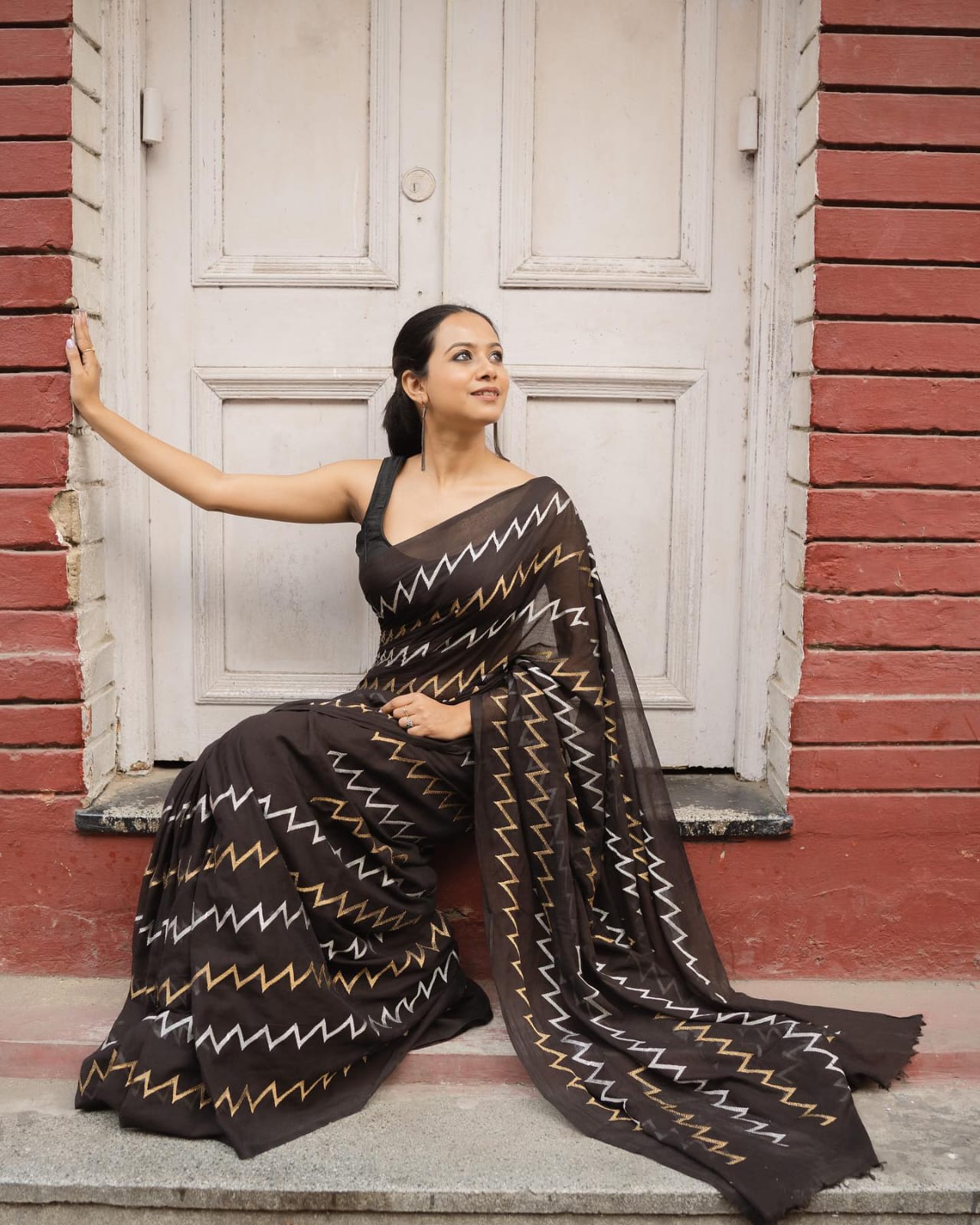 Faux Georgette Daily Wear Thread Work Saree