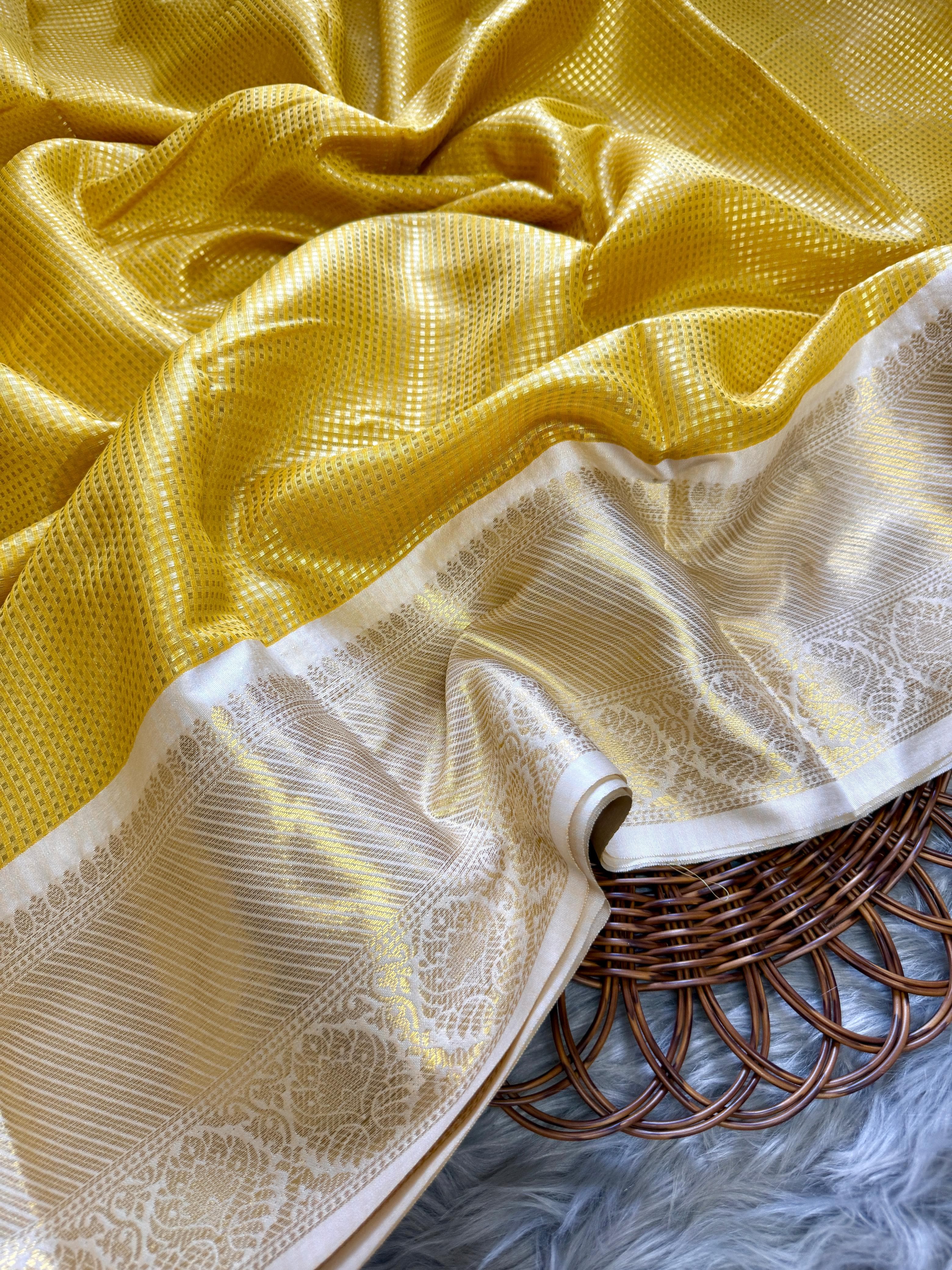 Golden Grace Banarsi Silk Saree