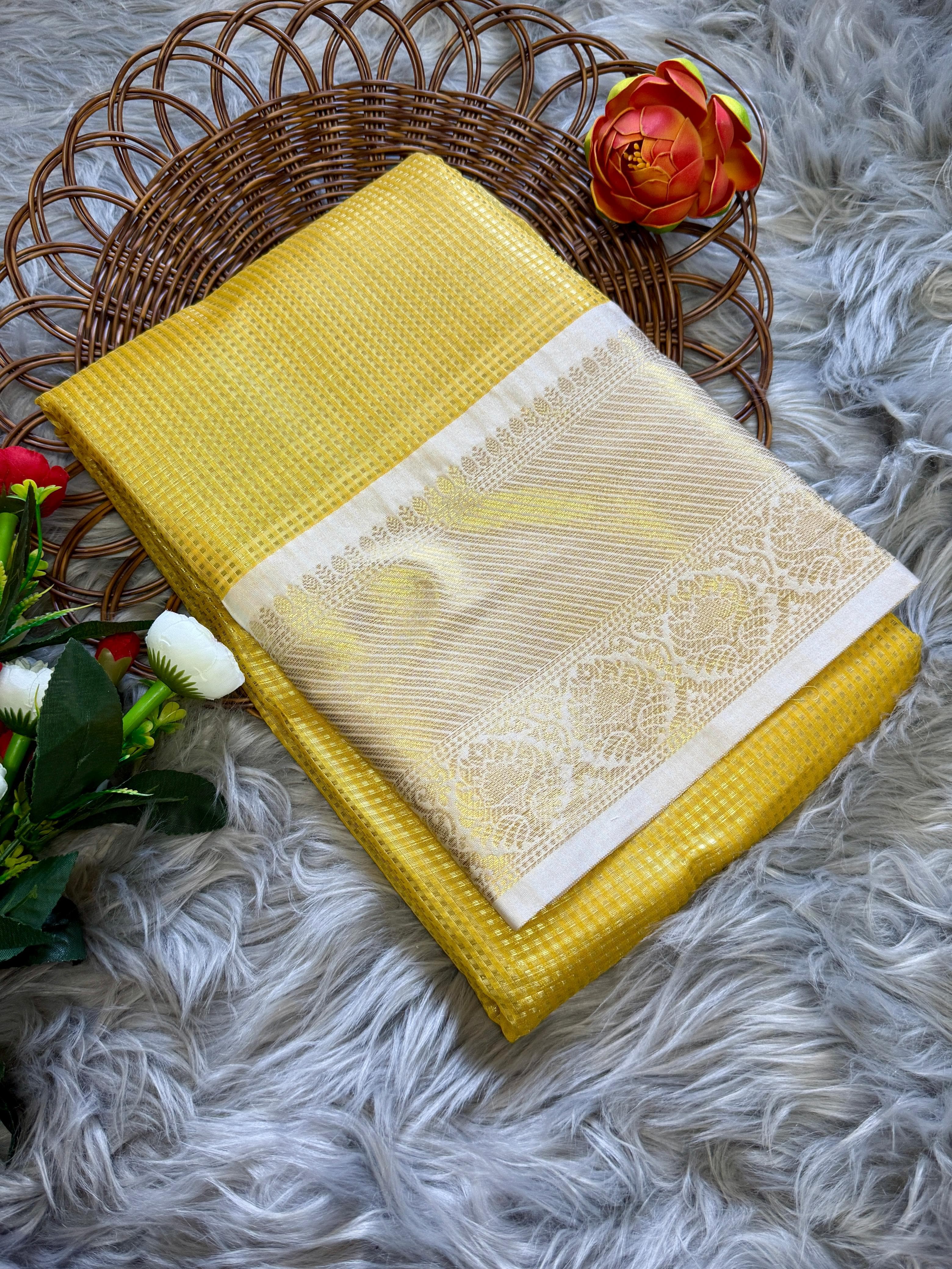 Golden Grace Banarsi Silk Saree
