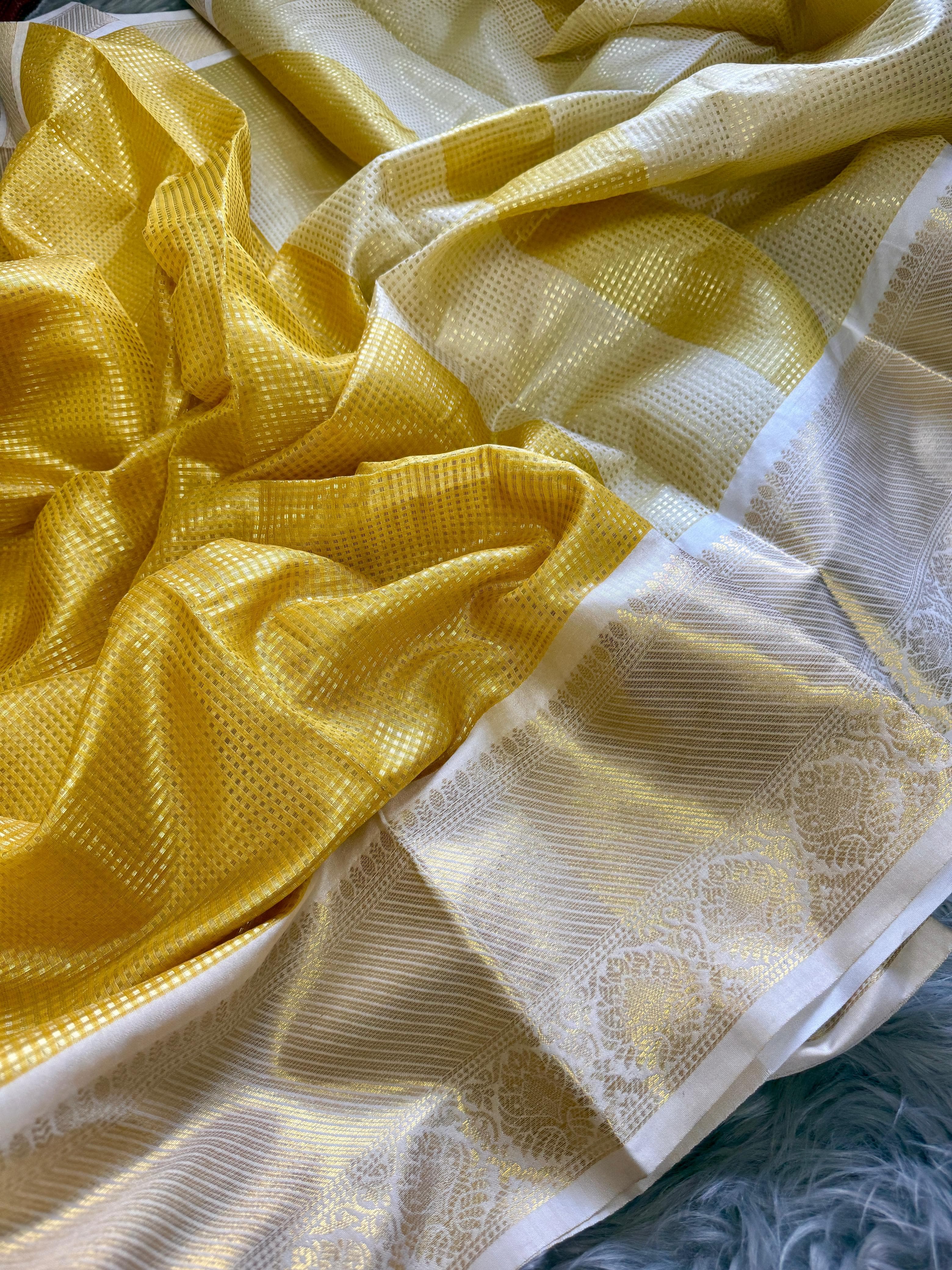 Golden Grace Banarsi Silk Saree
