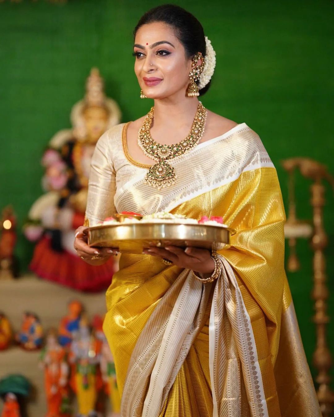 Golden Grace Banarsi Silk Saree