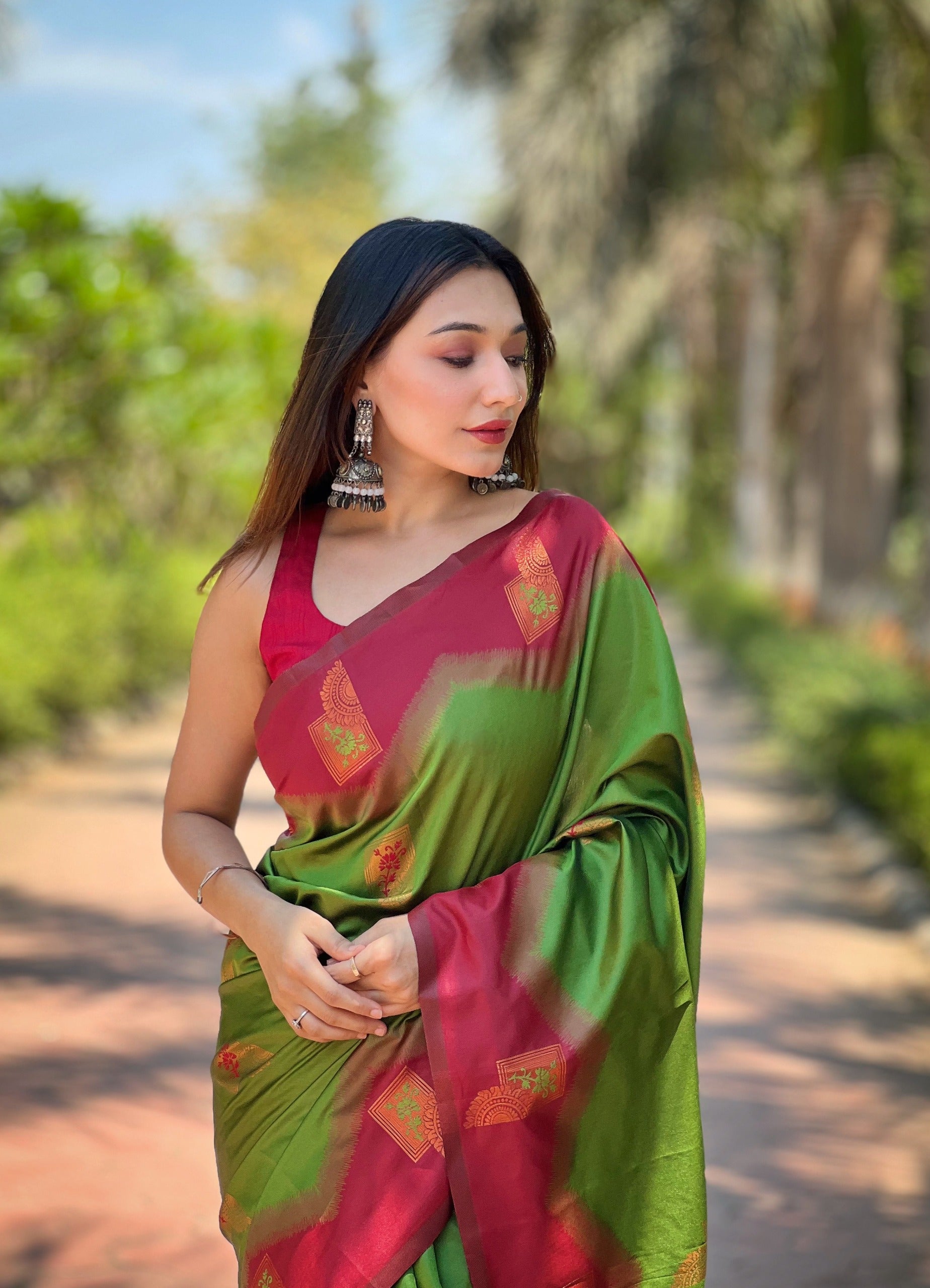 Light Forest Green Pure Kanjivaram Full Zari Silk Saree