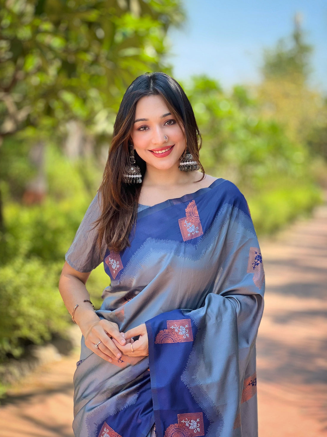 Light Slate Grey Pure Kanjivaram Full Zari Silk Saree