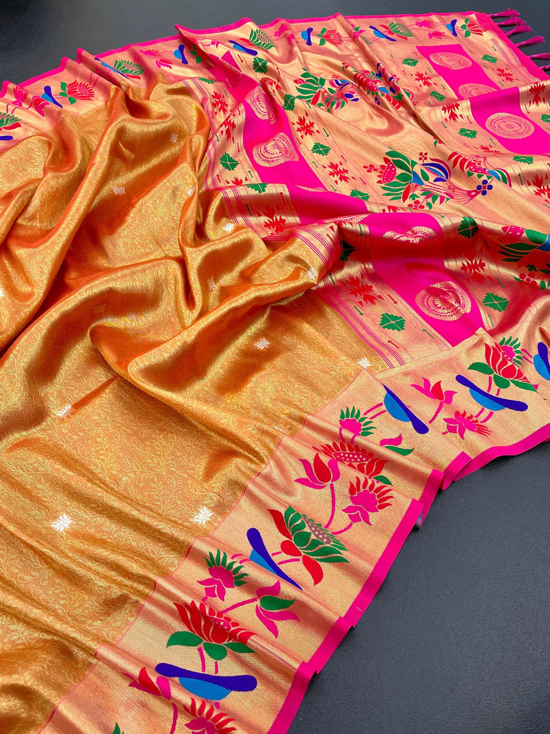 Lotus Paithani Soft Banarsi Silk Saree