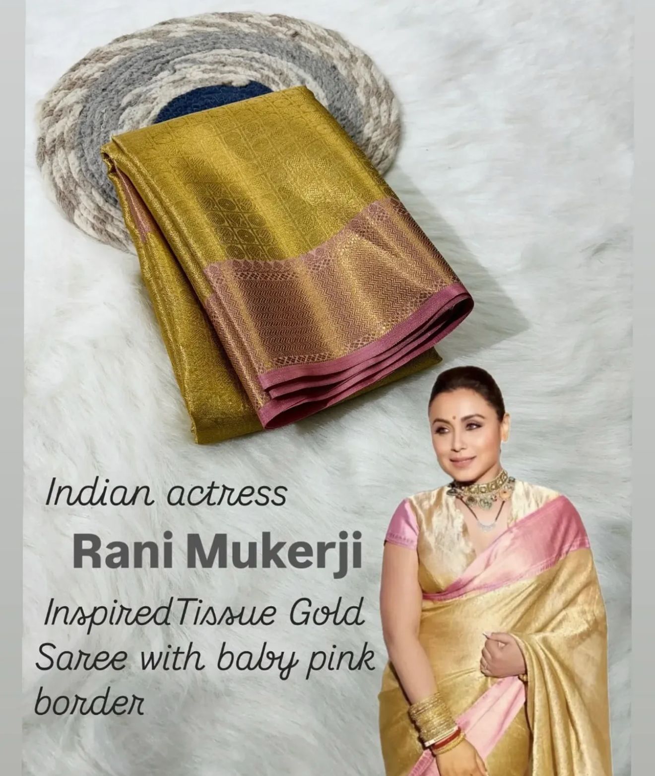 Luxor Gold Rani Mukherji Inspired Premium Tissue Silk Saree