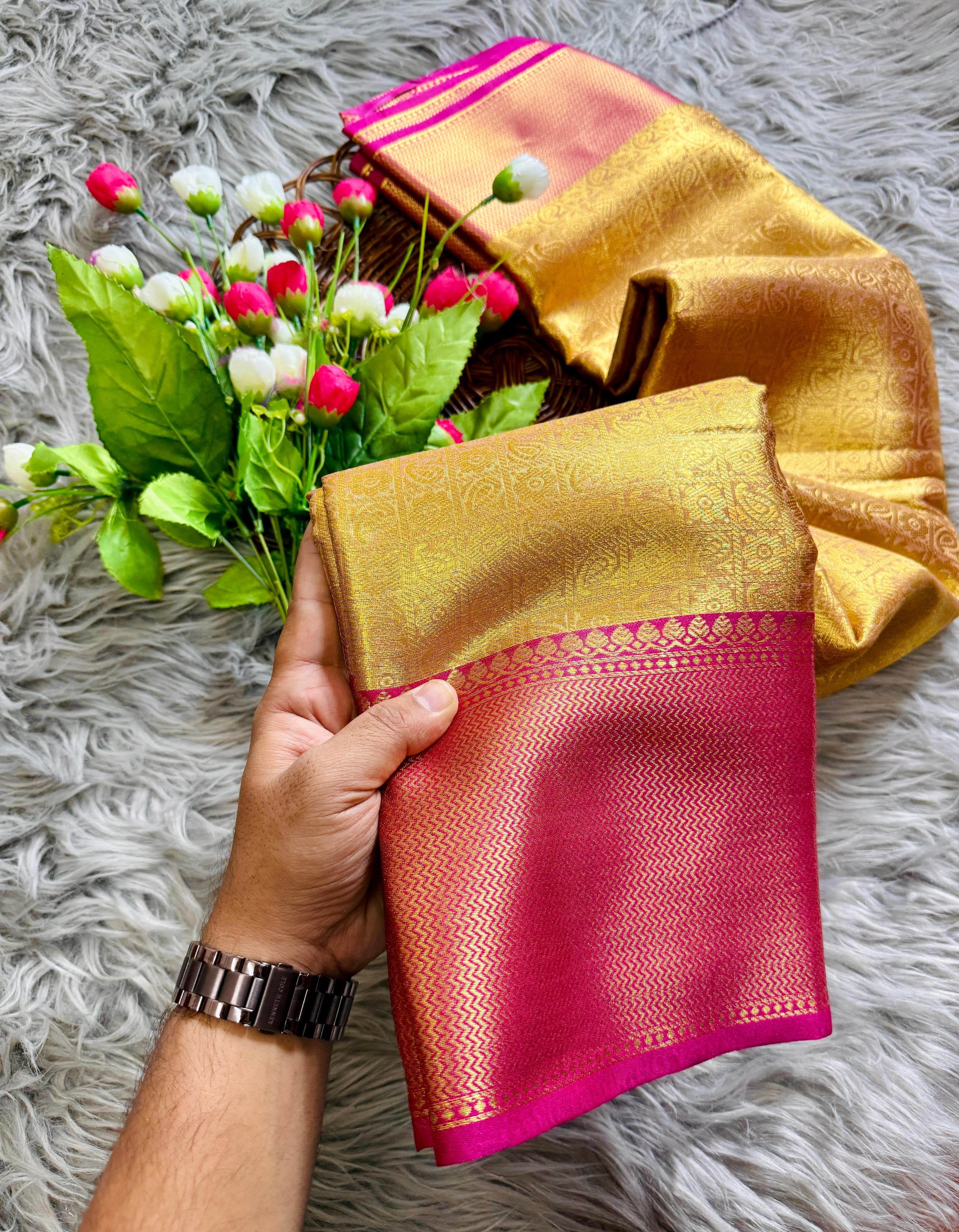 Luxor Gold Rani Mukherji Inspired Premium Tissue Silk Saree