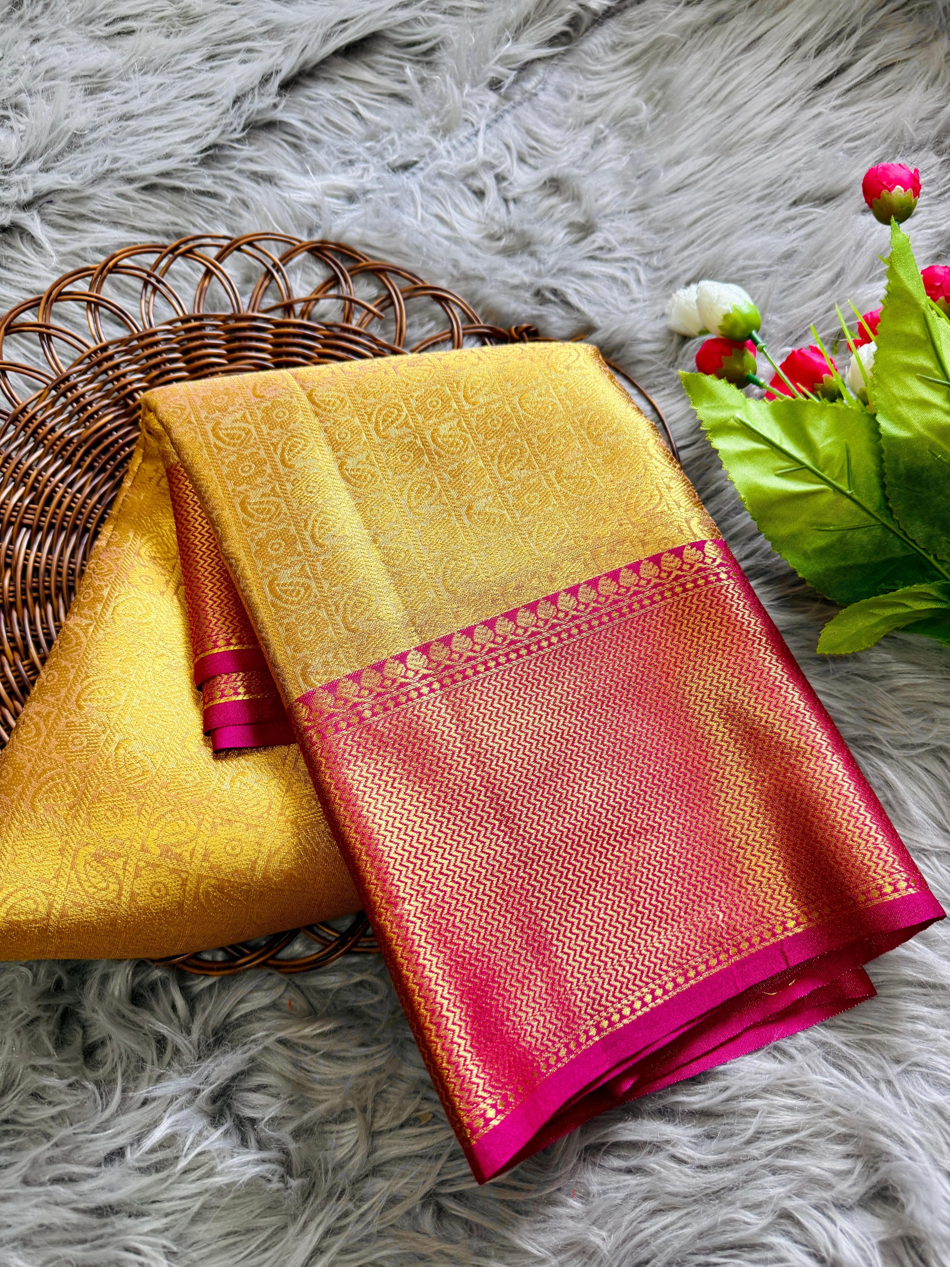 Luxor Gold Rani Mukherji Inspired Premium Tissue Silk Saree