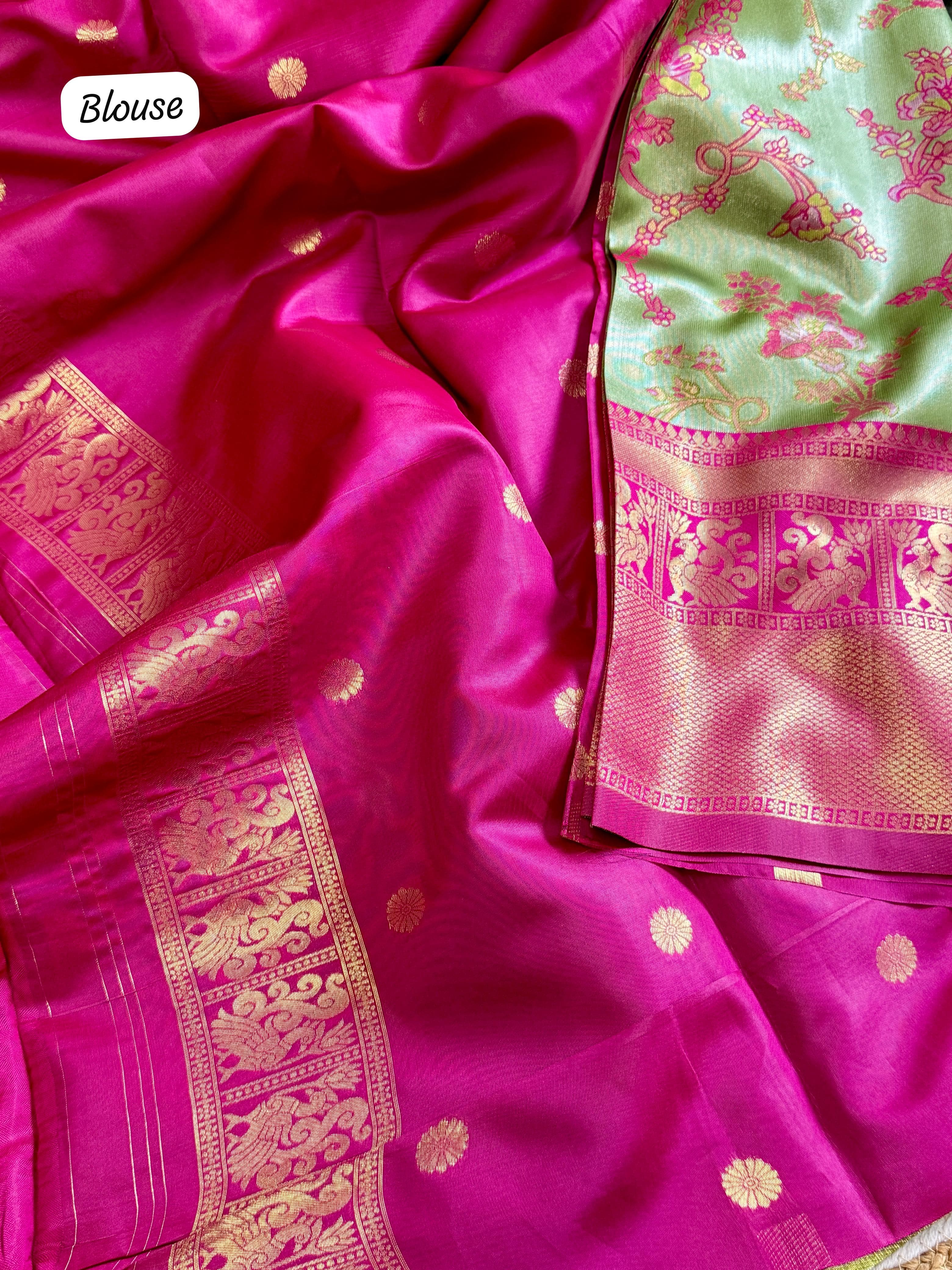 Pale Olive Soft Tissue Silk Saree