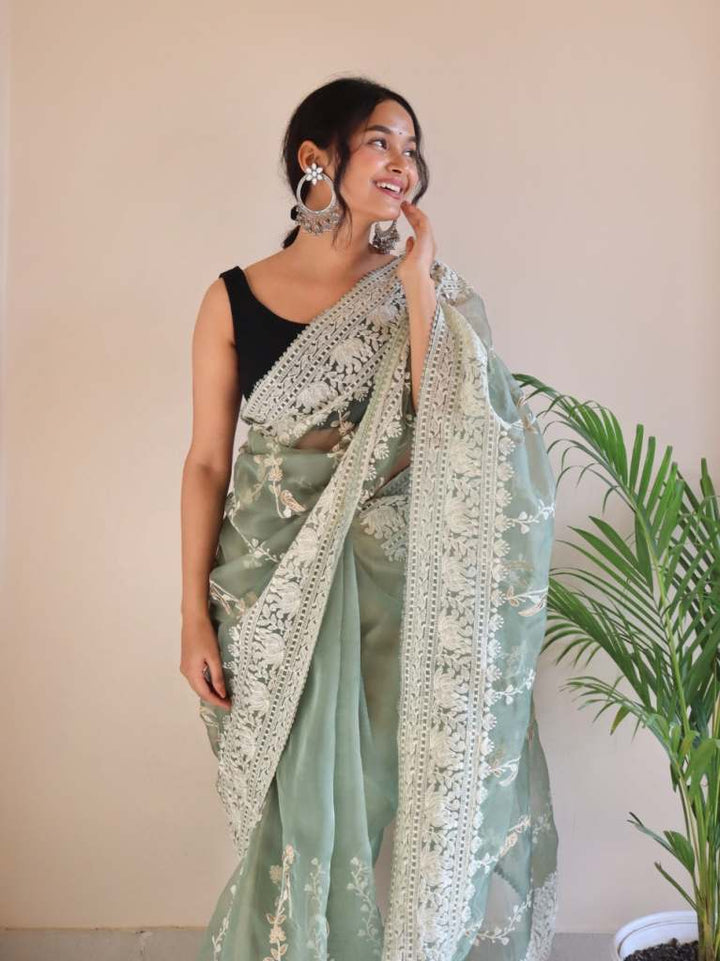 Pastel-Green-Color-Organza-Soft-Net-Contemporary-Designer-Saree-Heavy-Thread