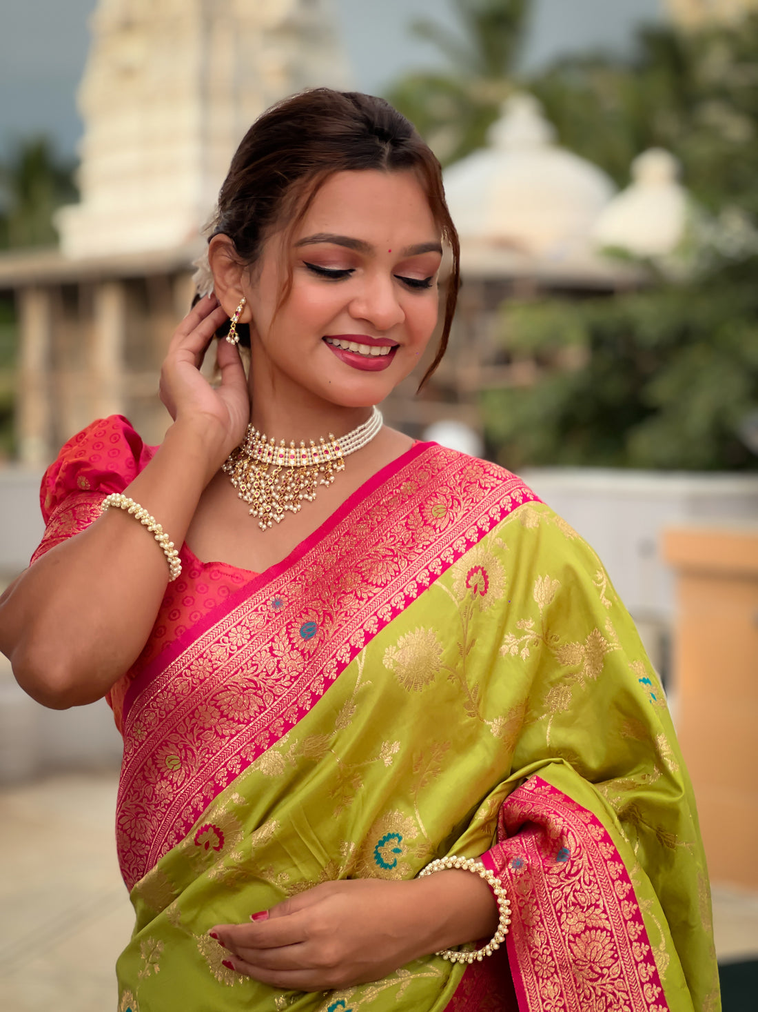 Popati Green Woven Design Banarasi Silk Saree