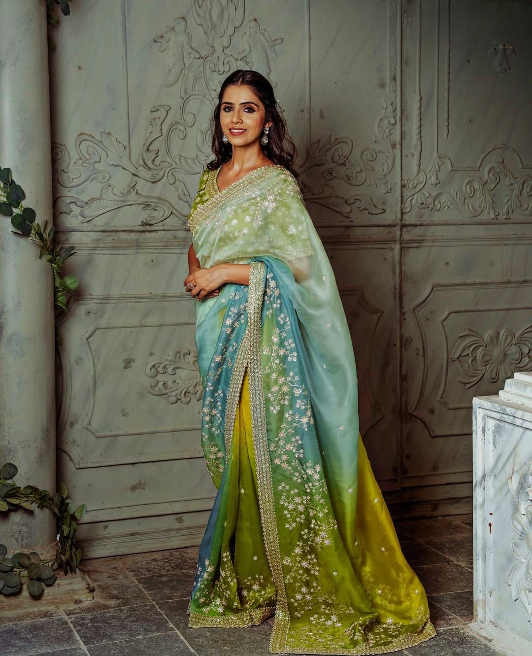 Pure Soft Organza Silk Saree with Beautiful Embroidery
