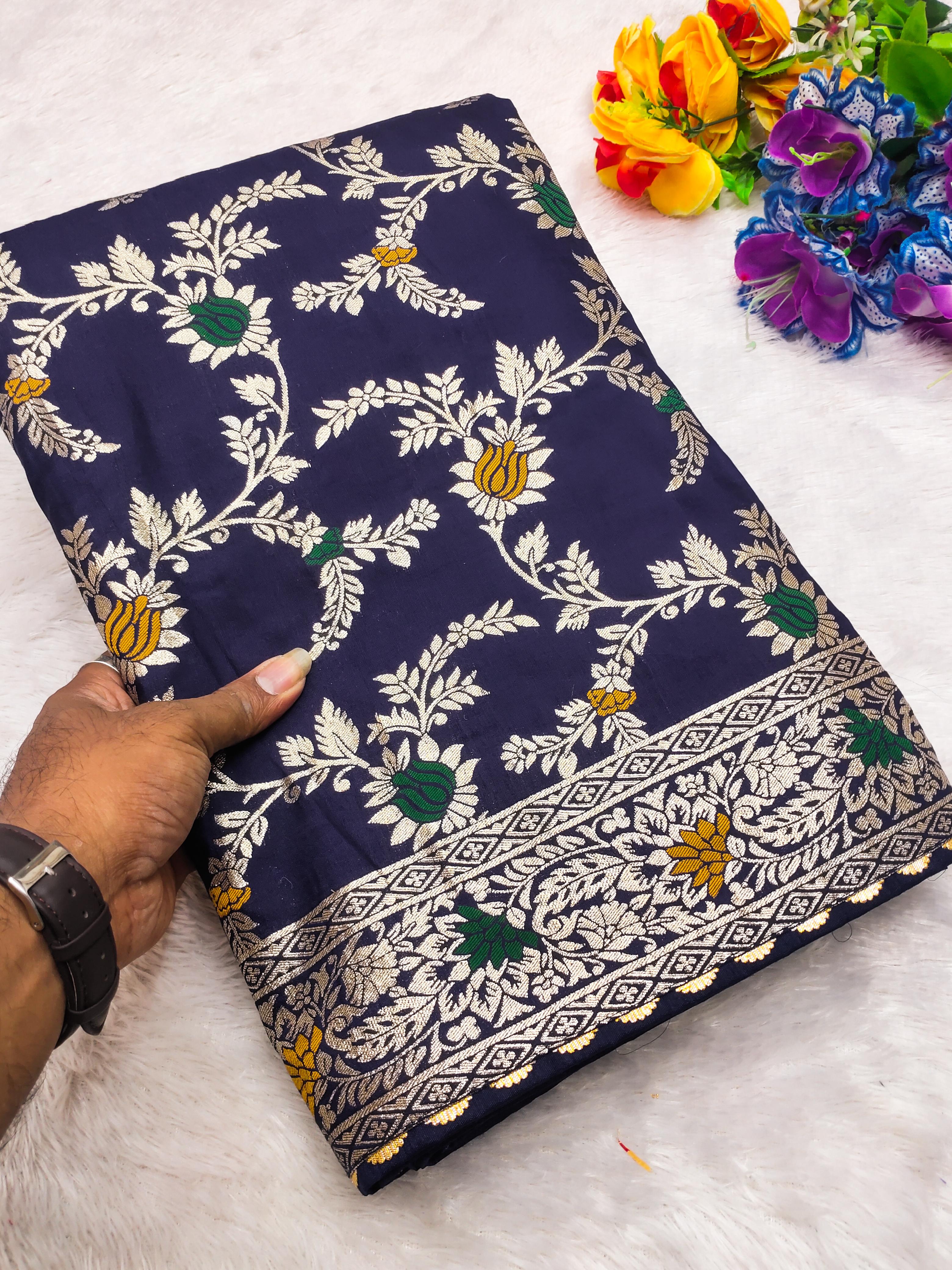 Pure Viscose Dolla Silk Saree with Heavy Meenakari Work