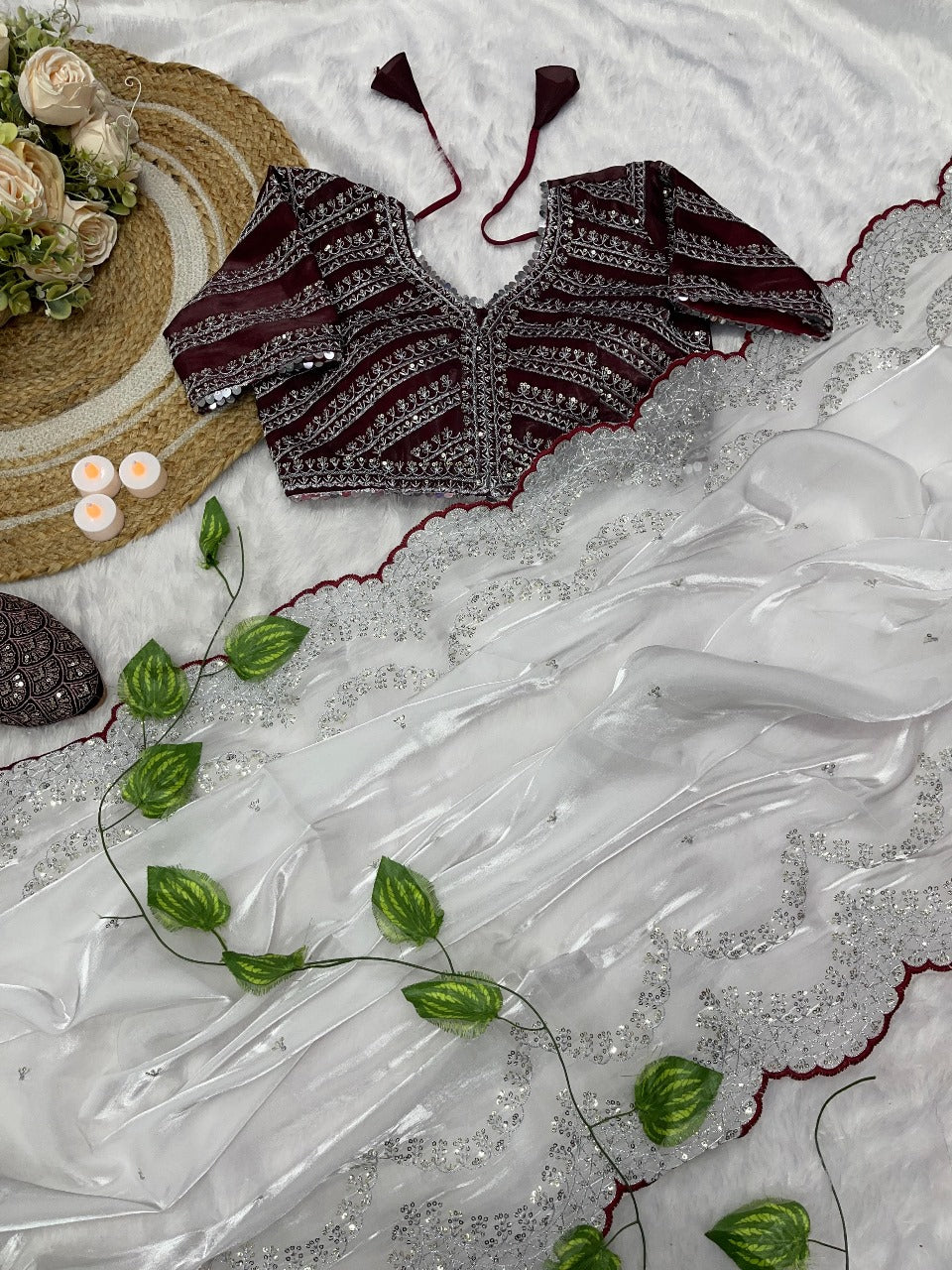 Pure Zimmy Choo Satin Saree