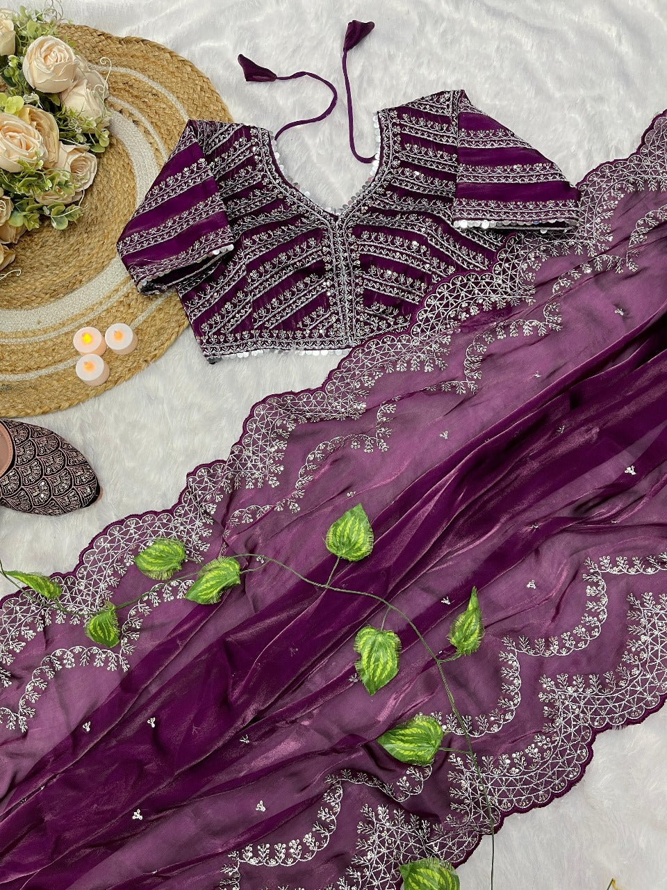 Pure Zimmy Choo Satin Saree