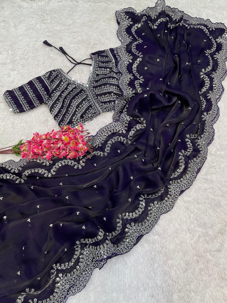 Pure Zimmy Choo Satin Saree