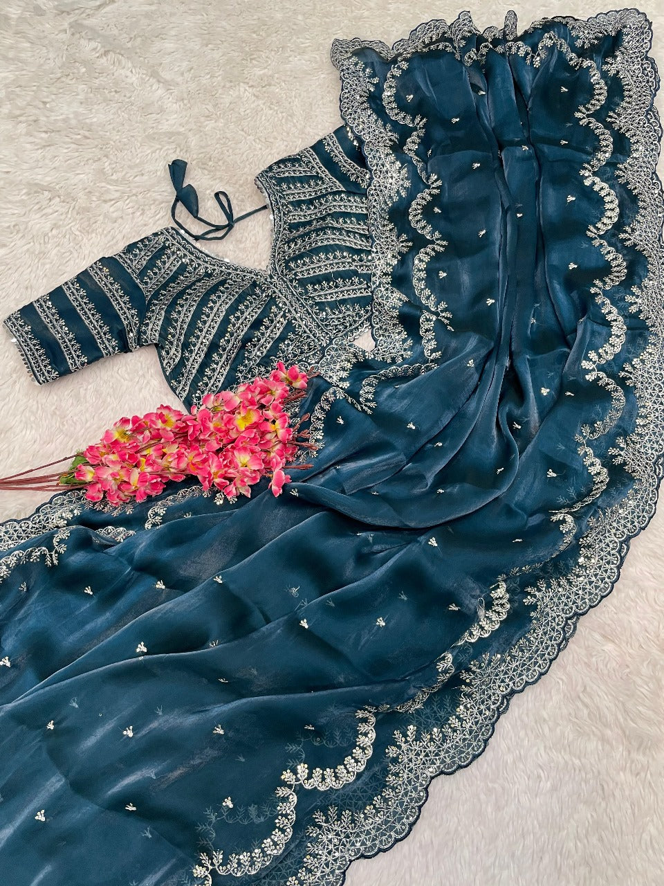 Pure Zimmy Choo Satin Saree