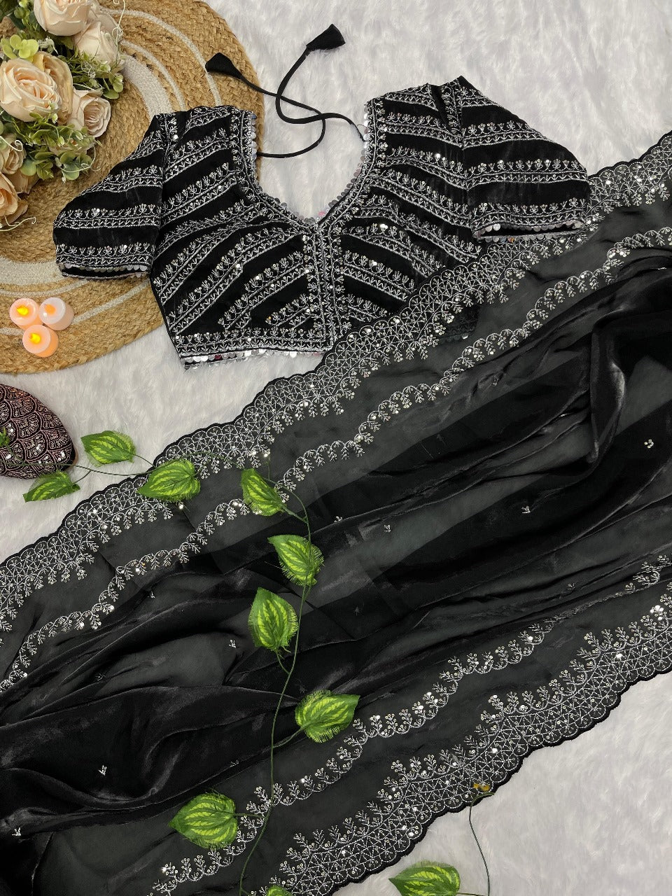 Pure Zimmy Choo Satin Saree