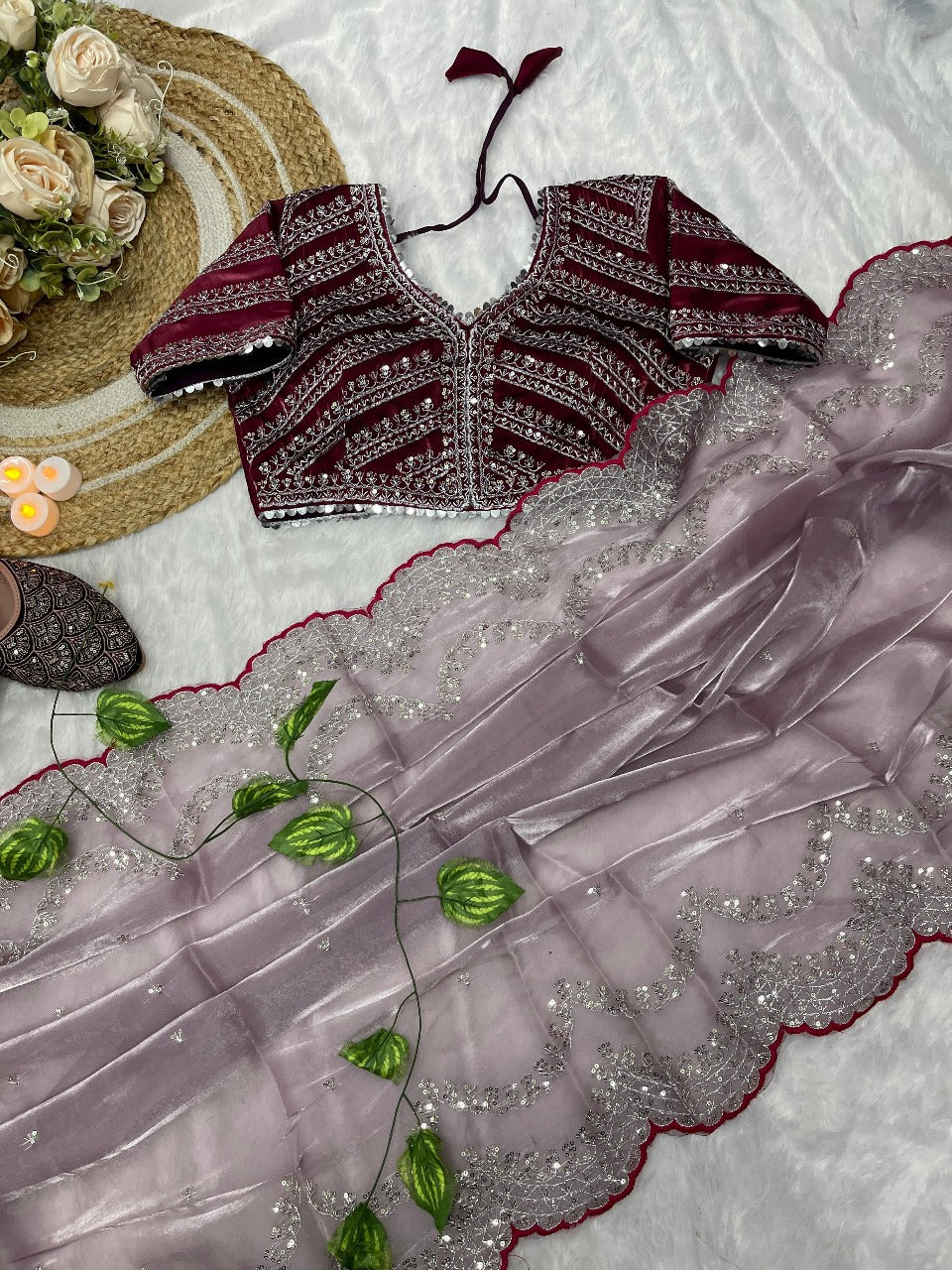 Pure Zimmy Choo Satin Saree