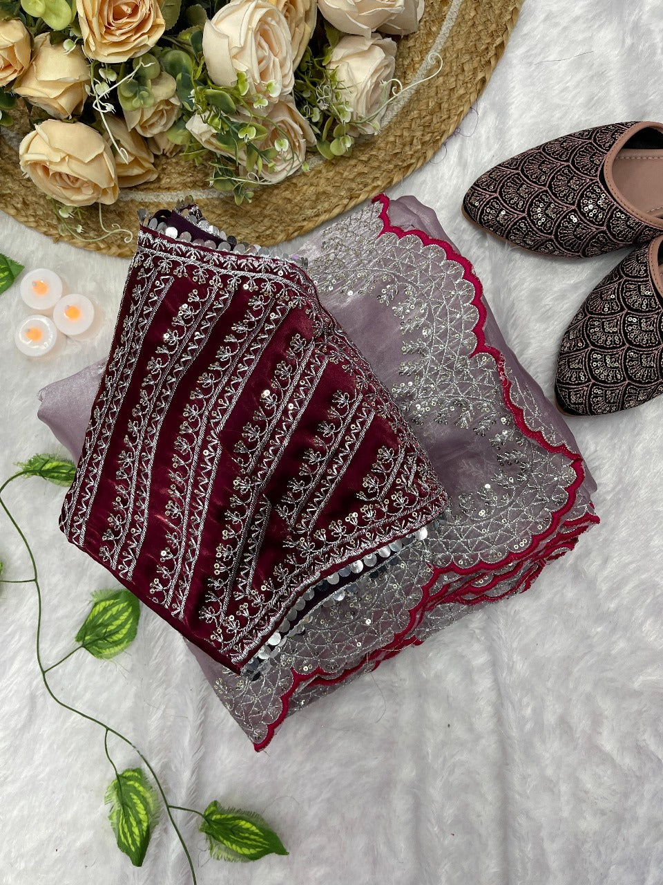 Pure Zimmy Choo Satin Saree