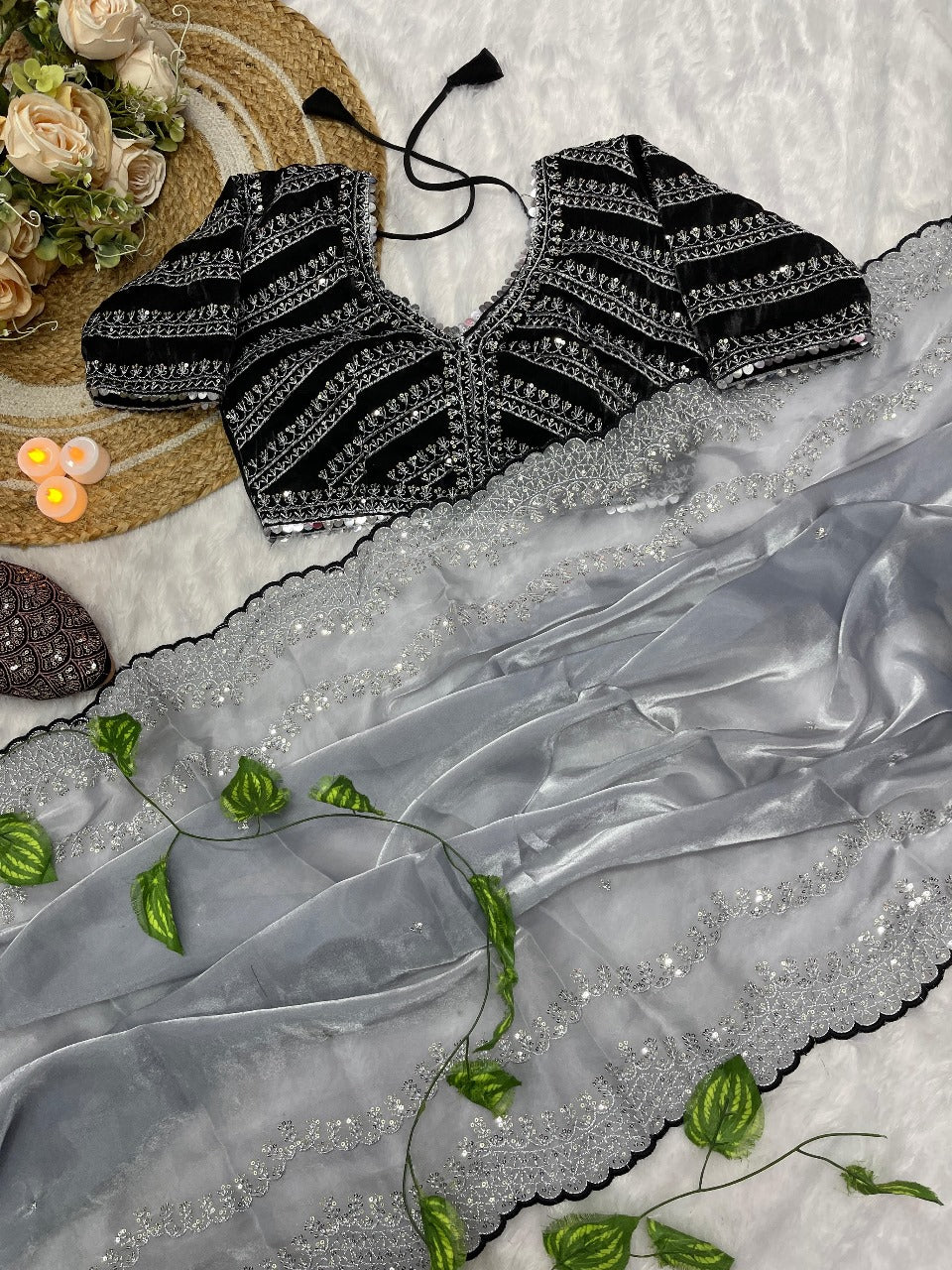 Pure Zimmy Choo Satin Saree