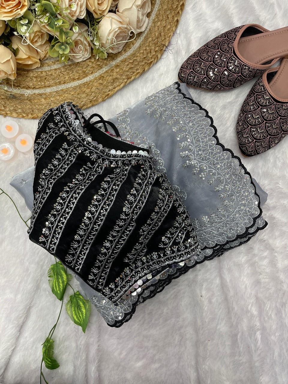 Pure Zimmy Choo Satin Saree