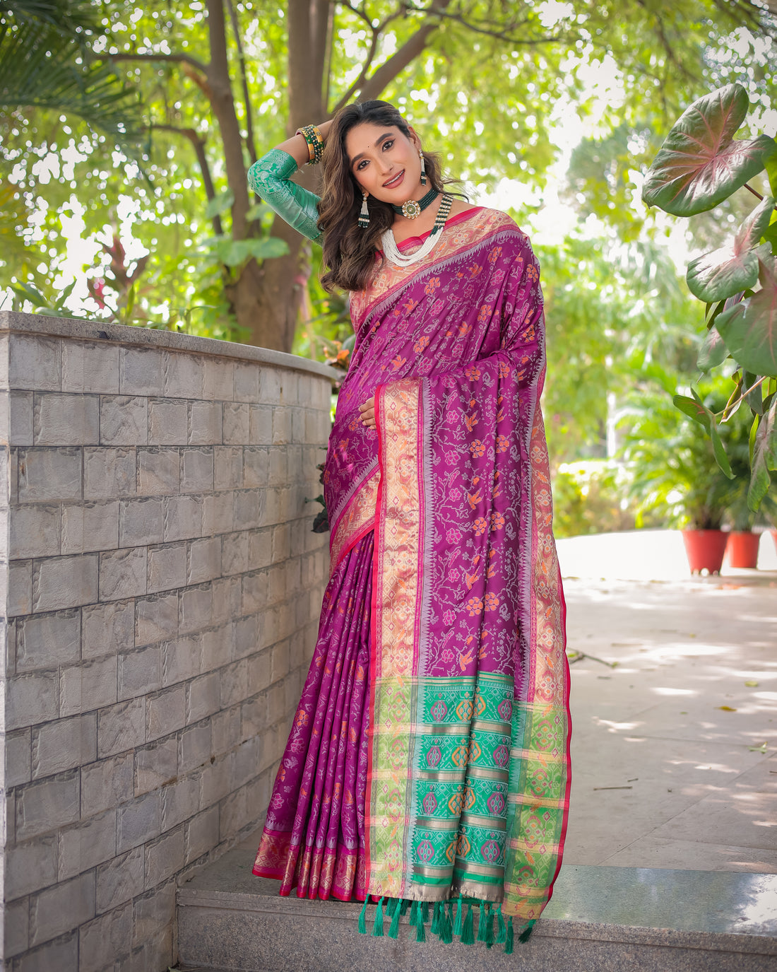 Purple Banarasi Patola Soft Silk Saree