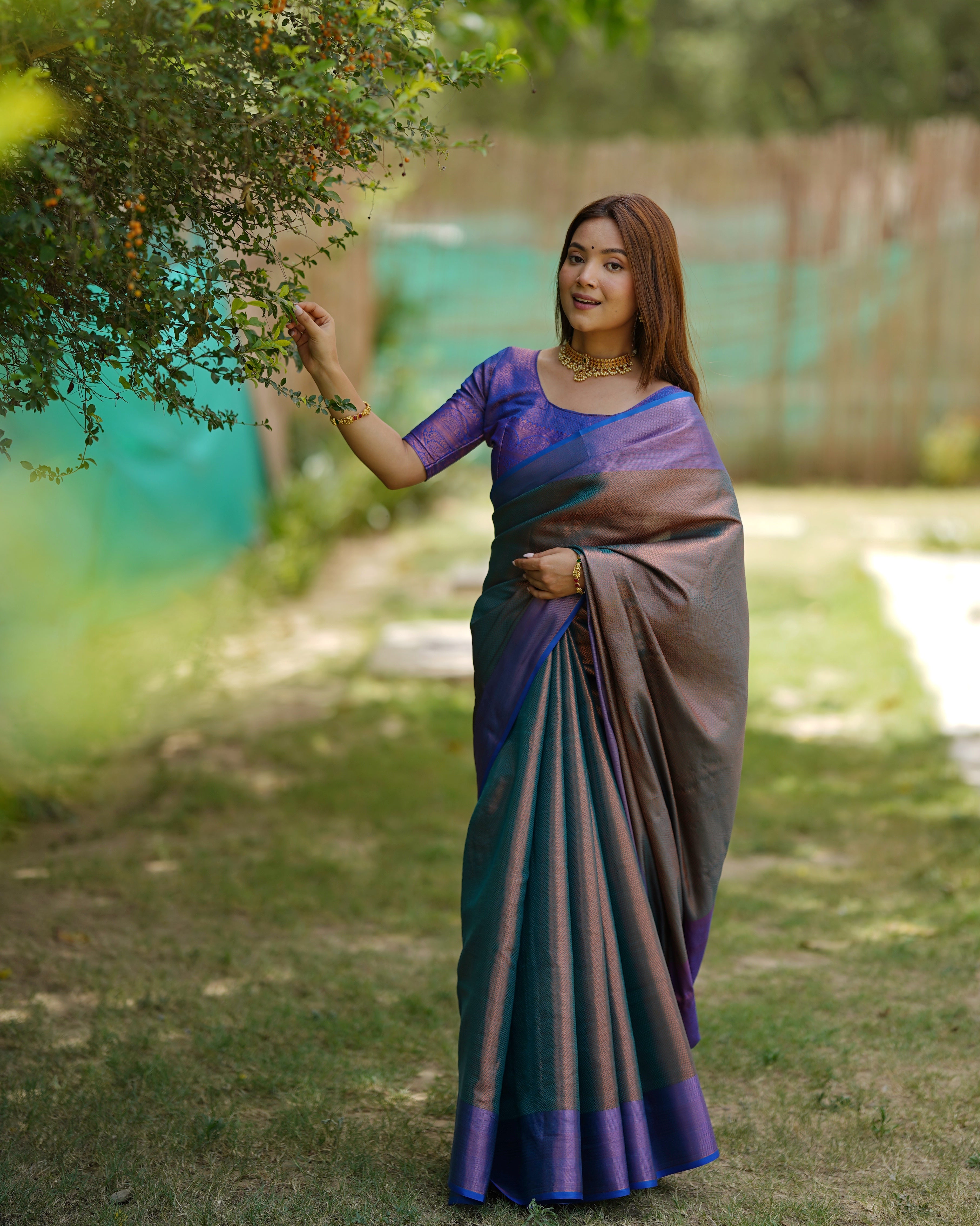 Rama Green Kubera Pattu Kanjivaram Silk Saree