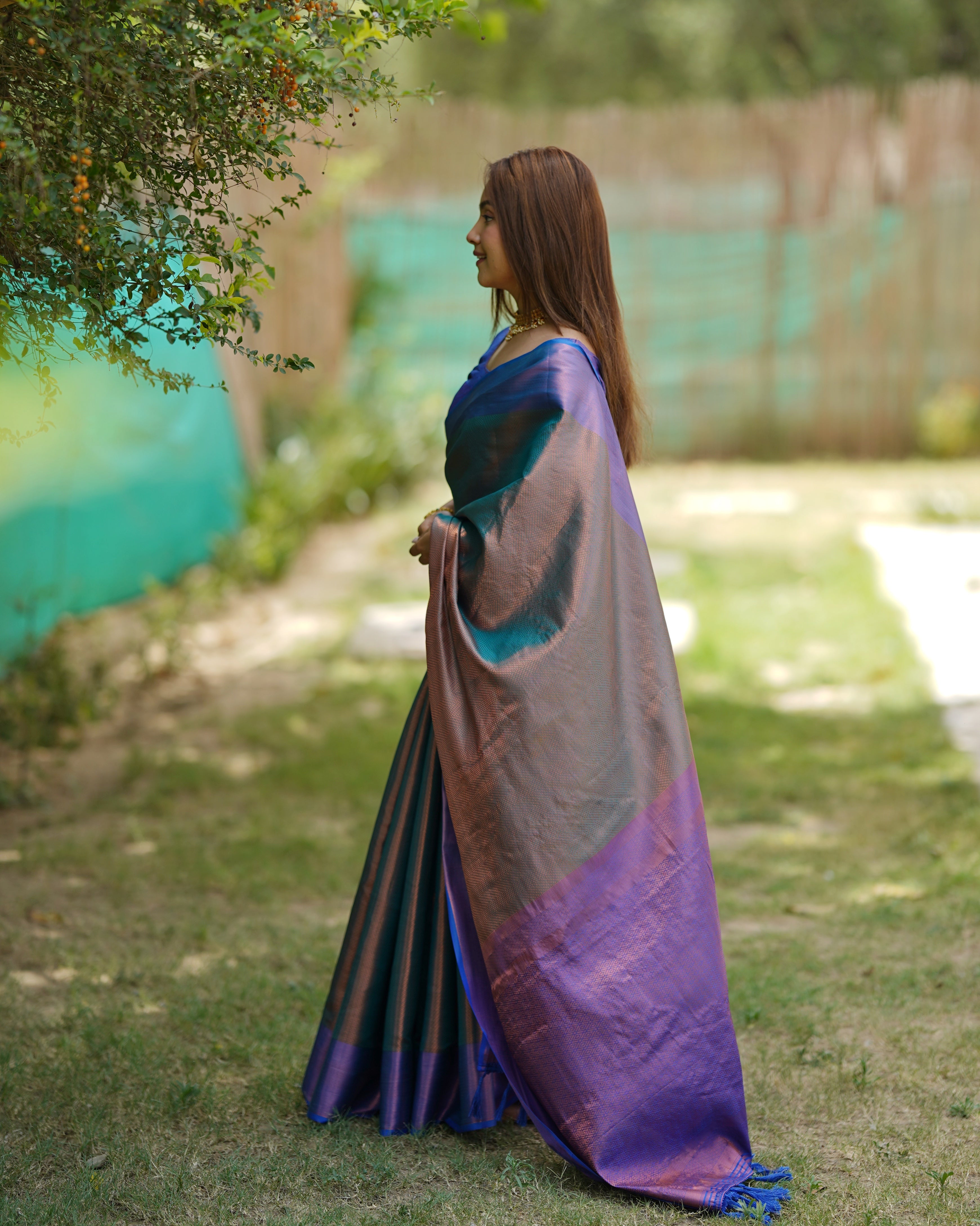 Rama Green Kubera Pattu Kanjivaram Silk Saree